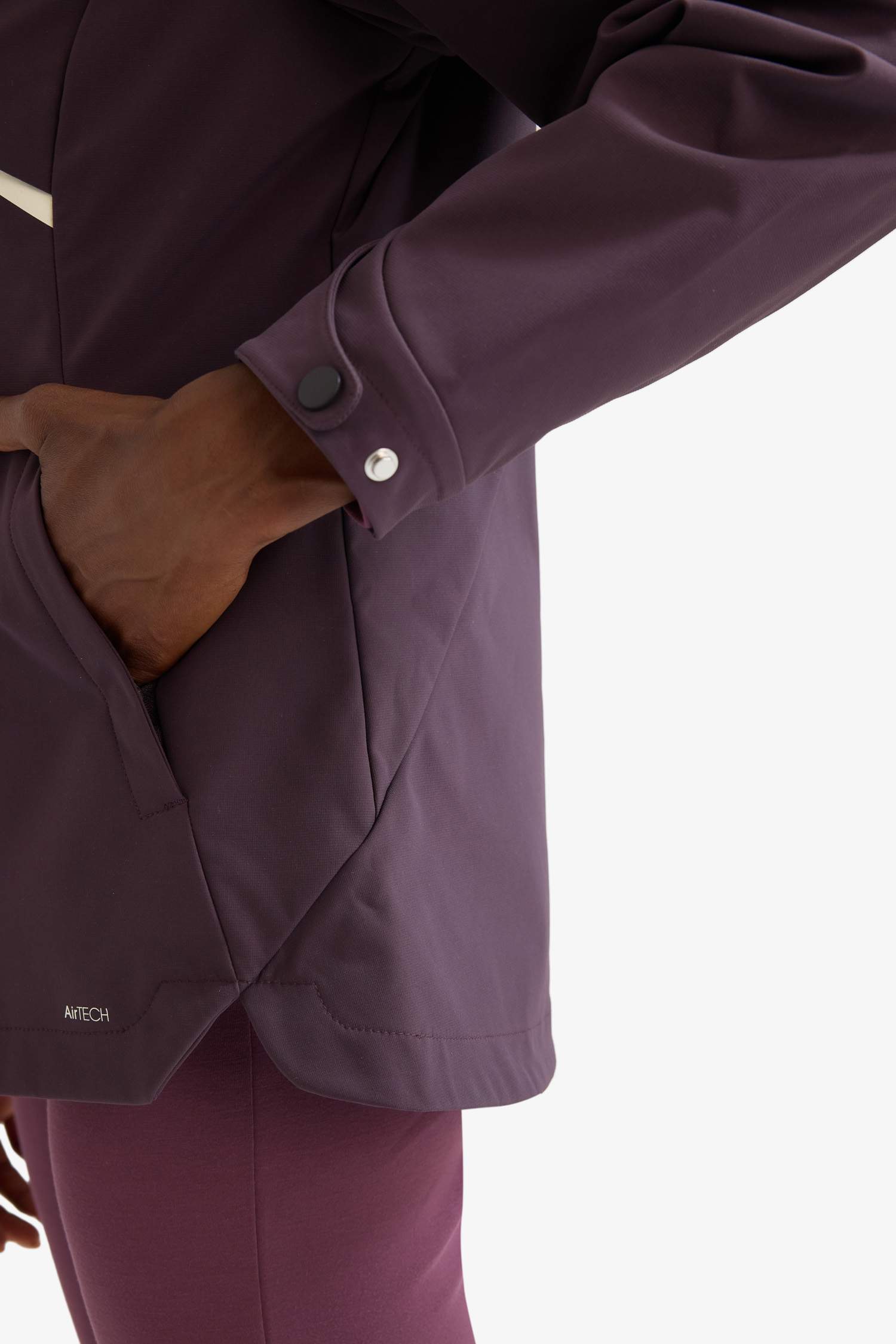 Su İtici Slim Fit Dar Kesim Kapüşonlu İçi Polarlı Fermuarlı Mont