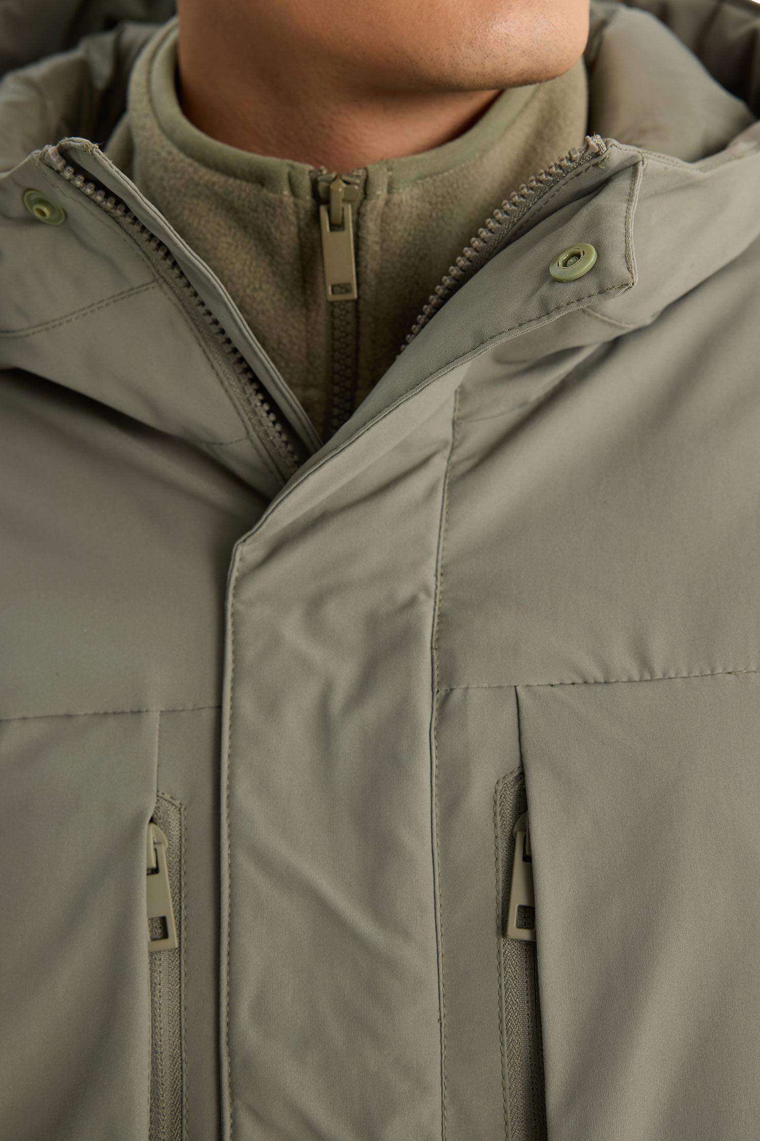 Su İtici Regular Fit Kapüşonlu Fermuarlı İç Cepli Cebi Pelüşlü Mont