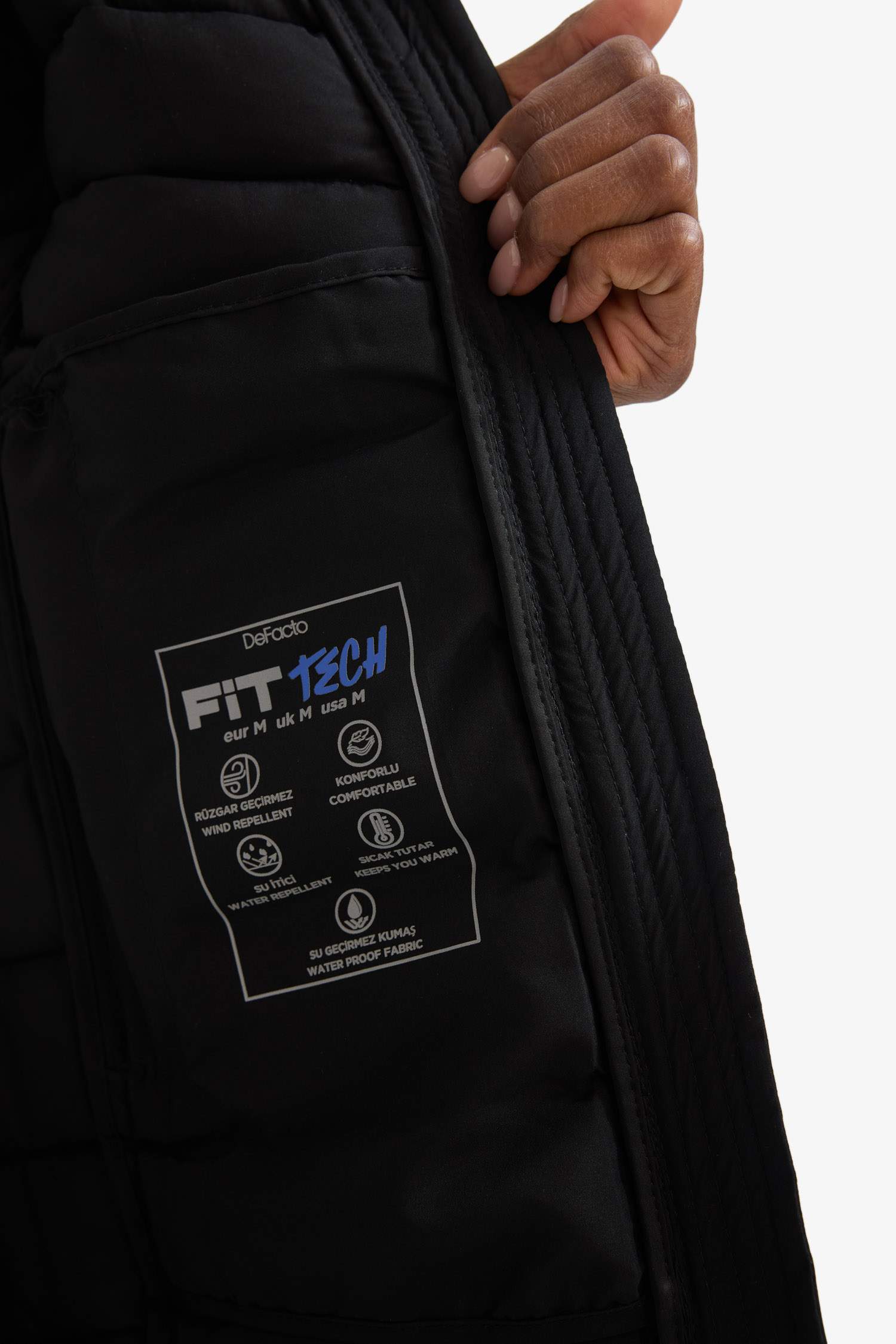 DeFactoFit Regular Fit Hooded Zippered Waterproof Puffer Jacket