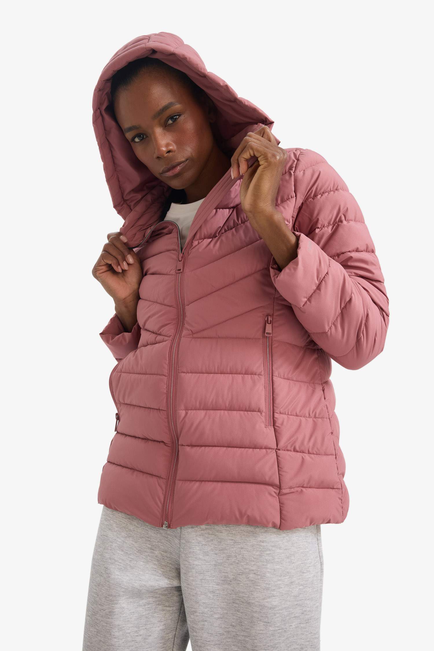 Defactofit водонепроницаемая пуховая куртка регуляра с капюшоном и молнией