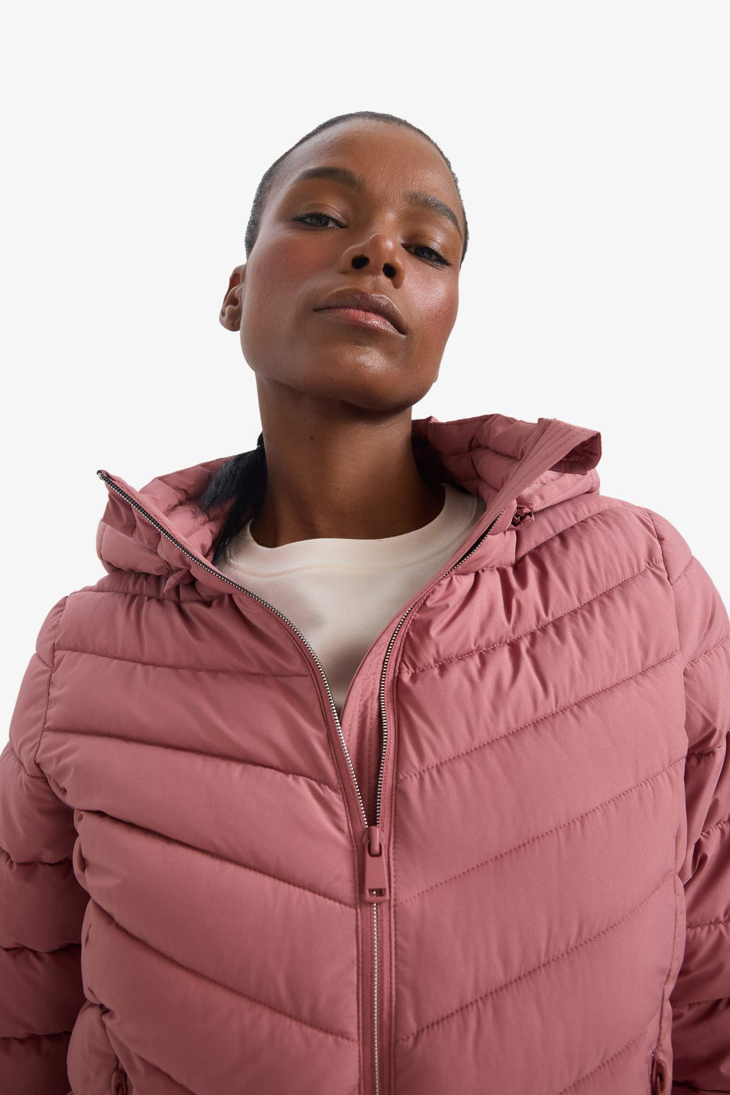 Defactofit водонепроницаемая пуховая куртка регуляра с капюшоном и молнией