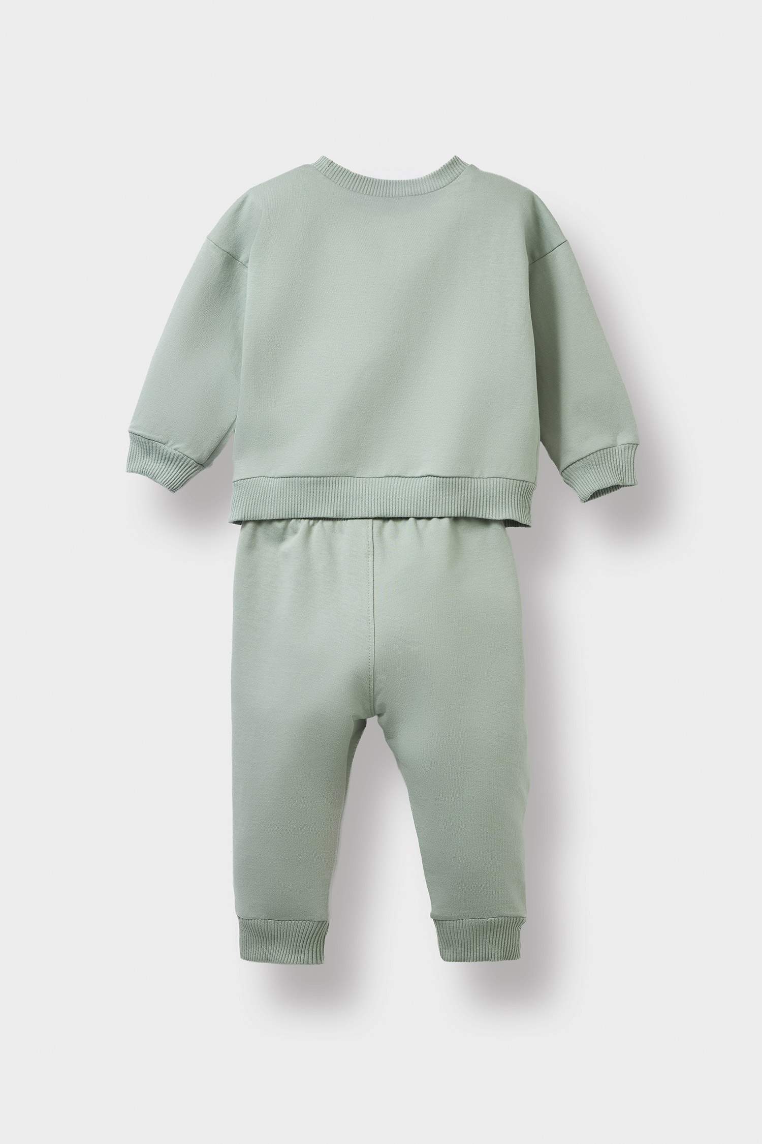 طقم قماش رقيق بياقة مستديرة من قطعتين