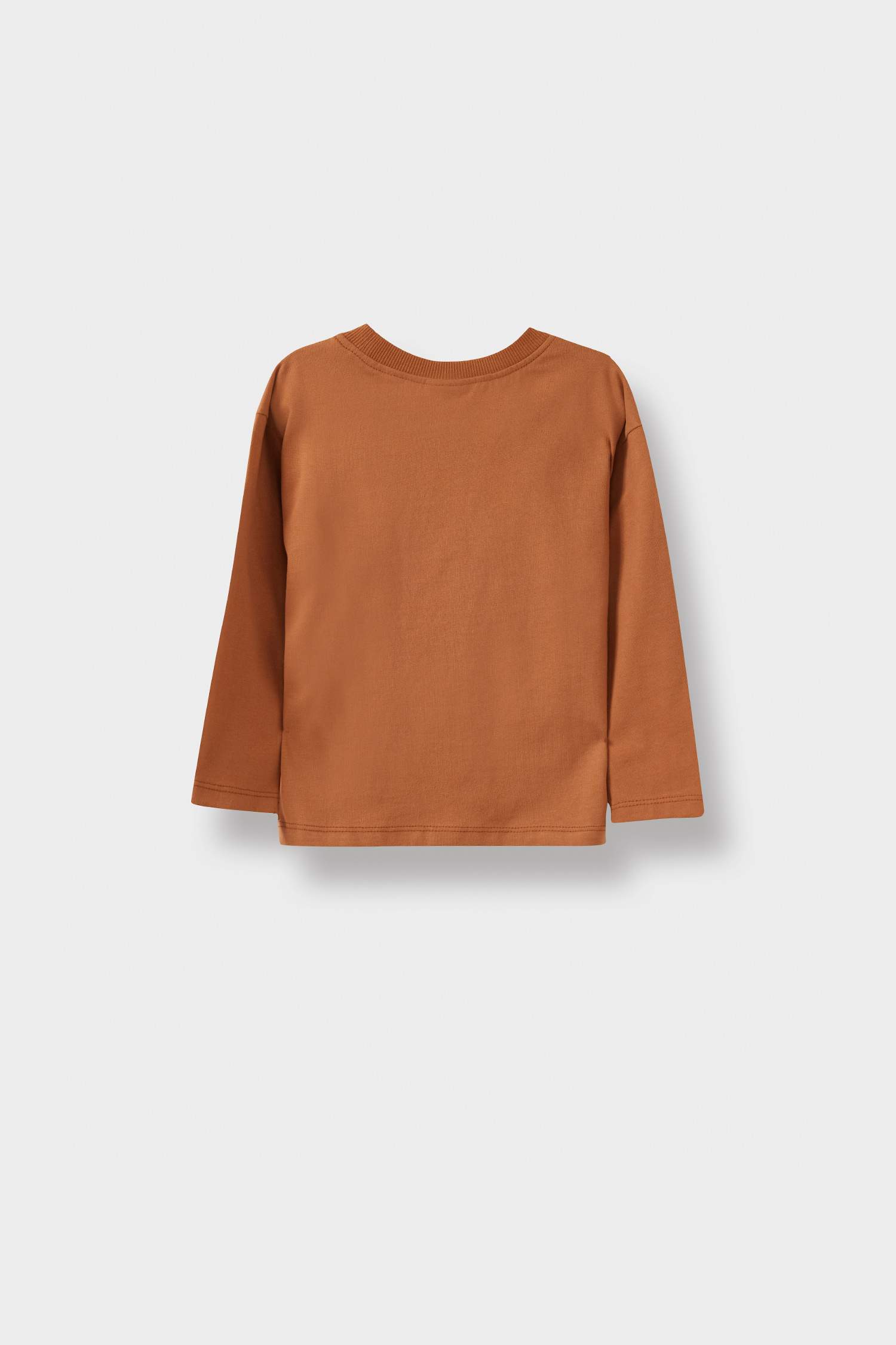 Erkek Bebek Bisiklet Yaka Baskılı 2'li Uzun Kollu Tişört