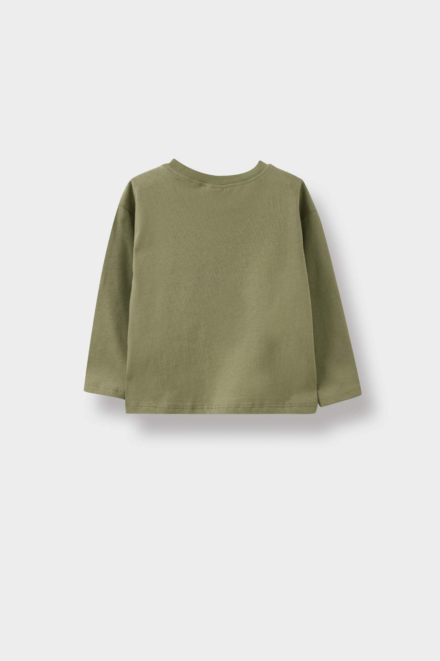 Erkek Bebek Bisiklet Yaka Baskılı 2'li Uzun Kollu Tişört