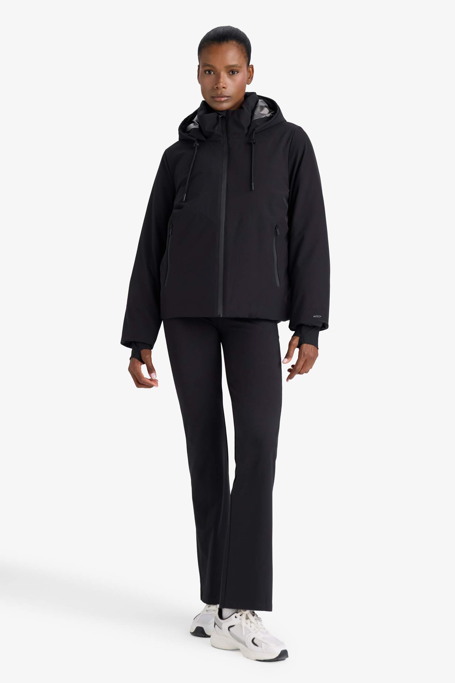 جاكيت دودون قصة عادية بغطاء للرأس من DeFactoFit