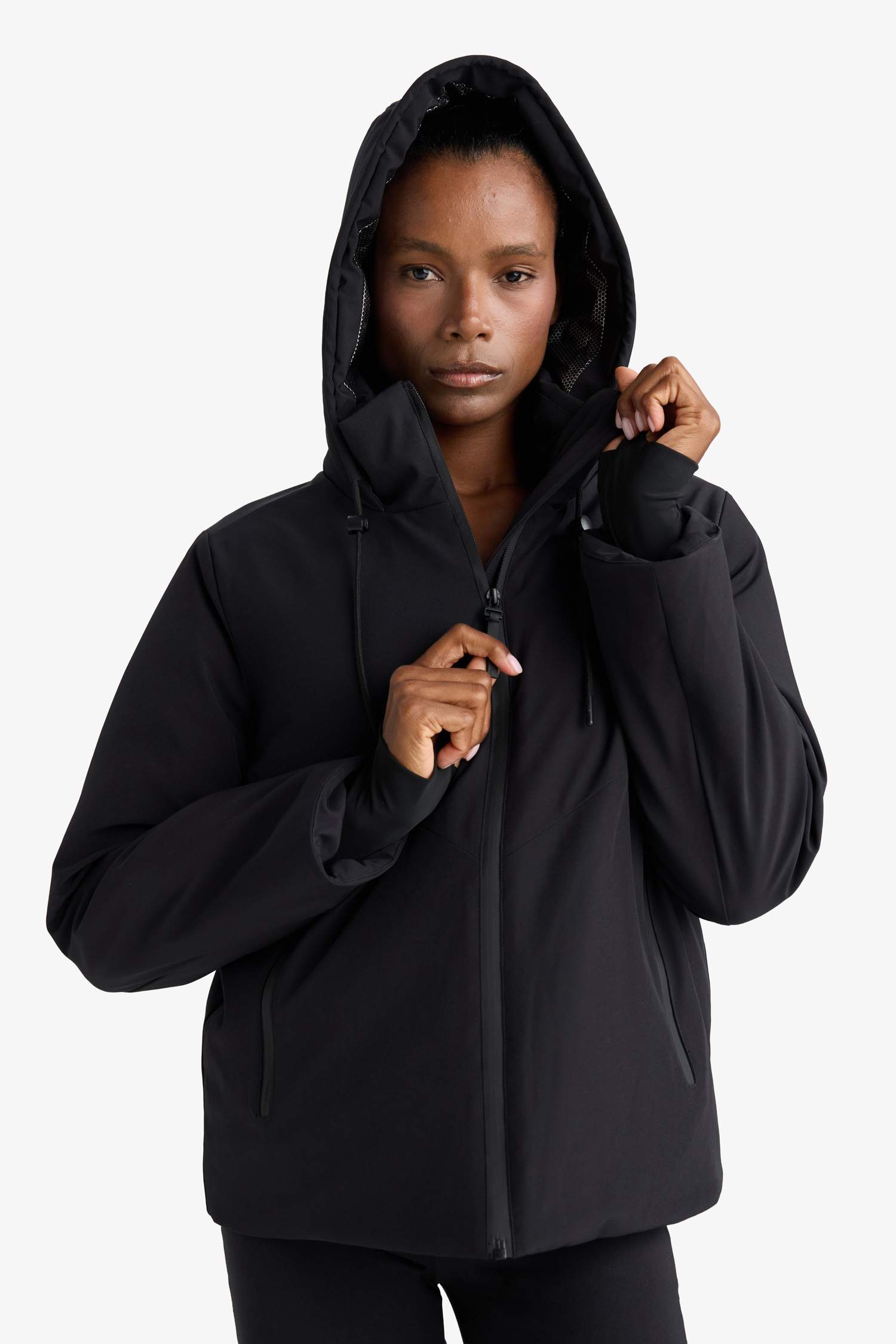 جاكيت دودون قصة عادية بغطاء للرأس من DeFactoFit