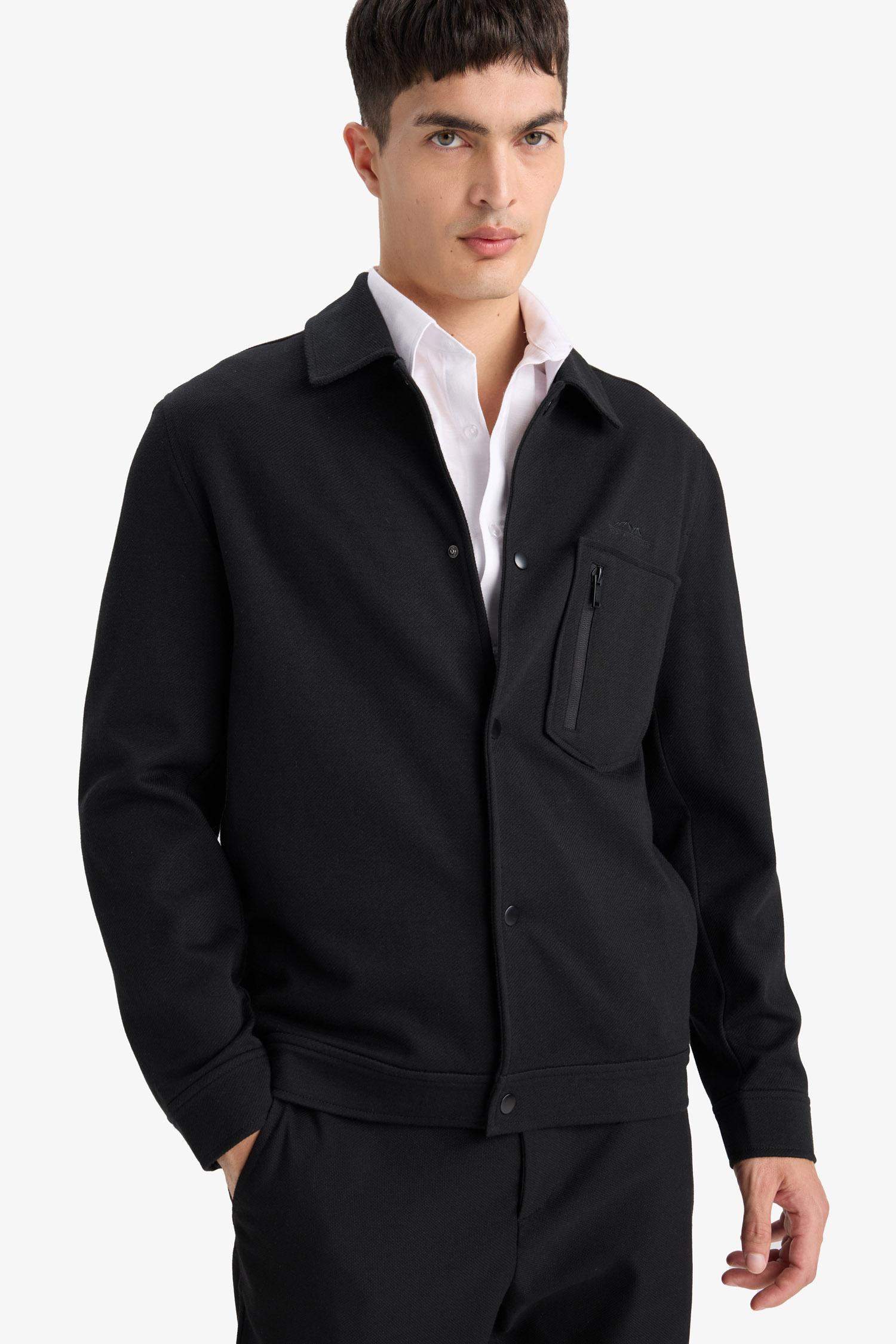 Surchemise en coton peigné à boutons-pression Coupe standard