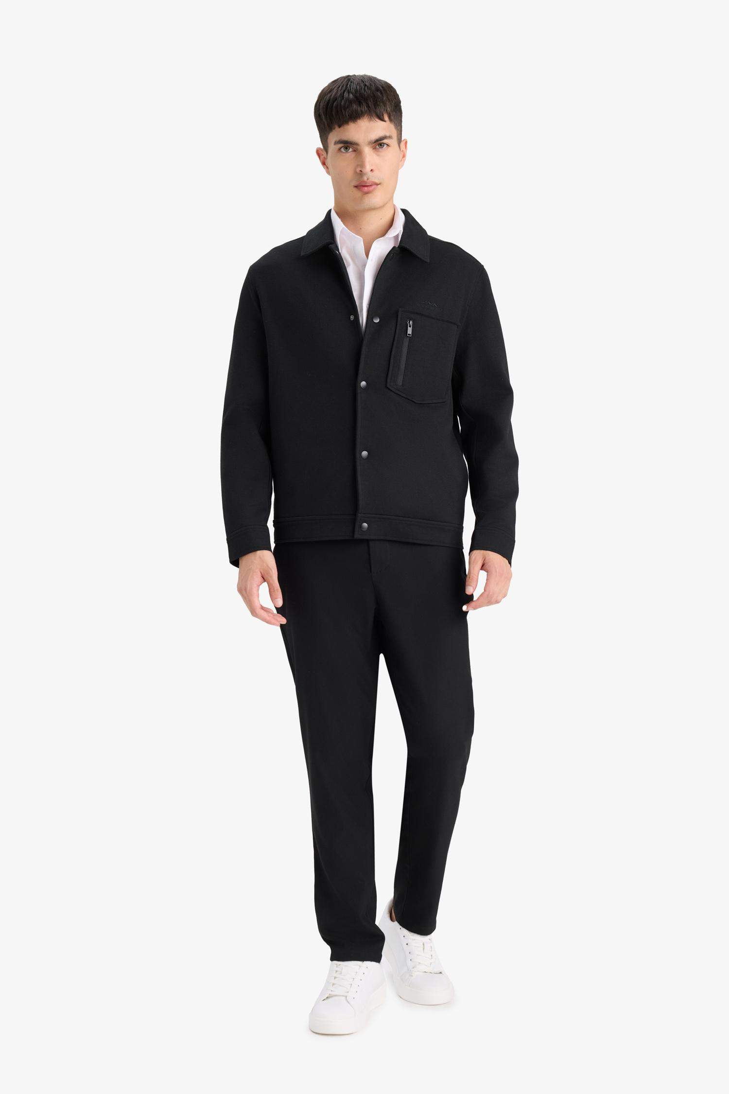 Surchemise en coton peigné à boutons-pression Coupe standard