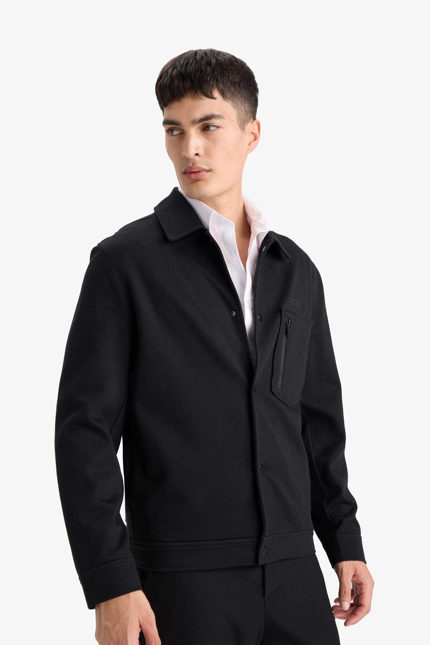 Surchemise en coton peigné à boutons-pression Coupe standard