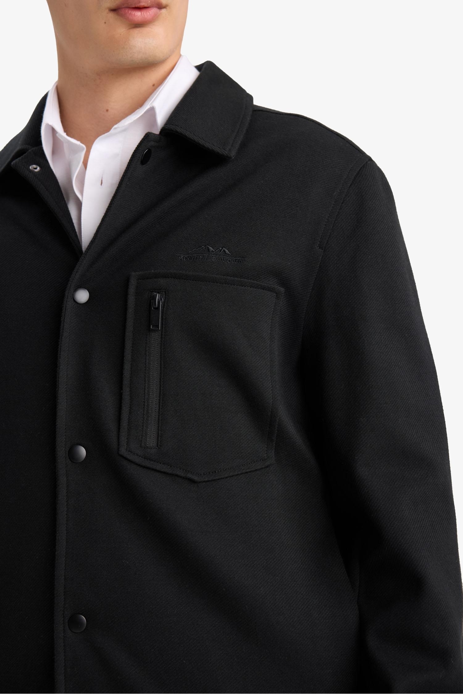 Surchemise en coton peigné à boutons-pression Coupe standard