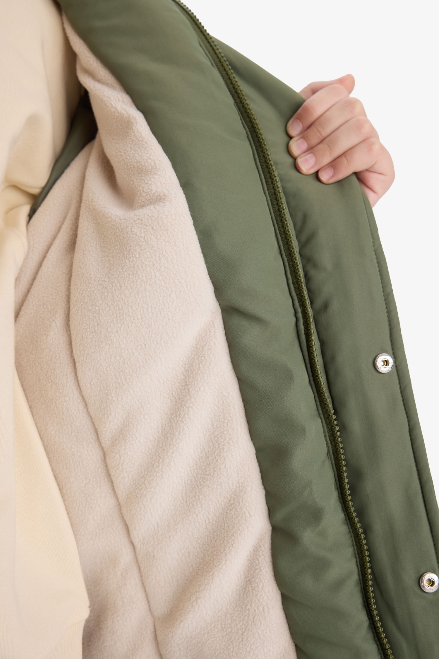 جاكيت دودون طارد للماء بغطاء للرأس مبطن بالصوف