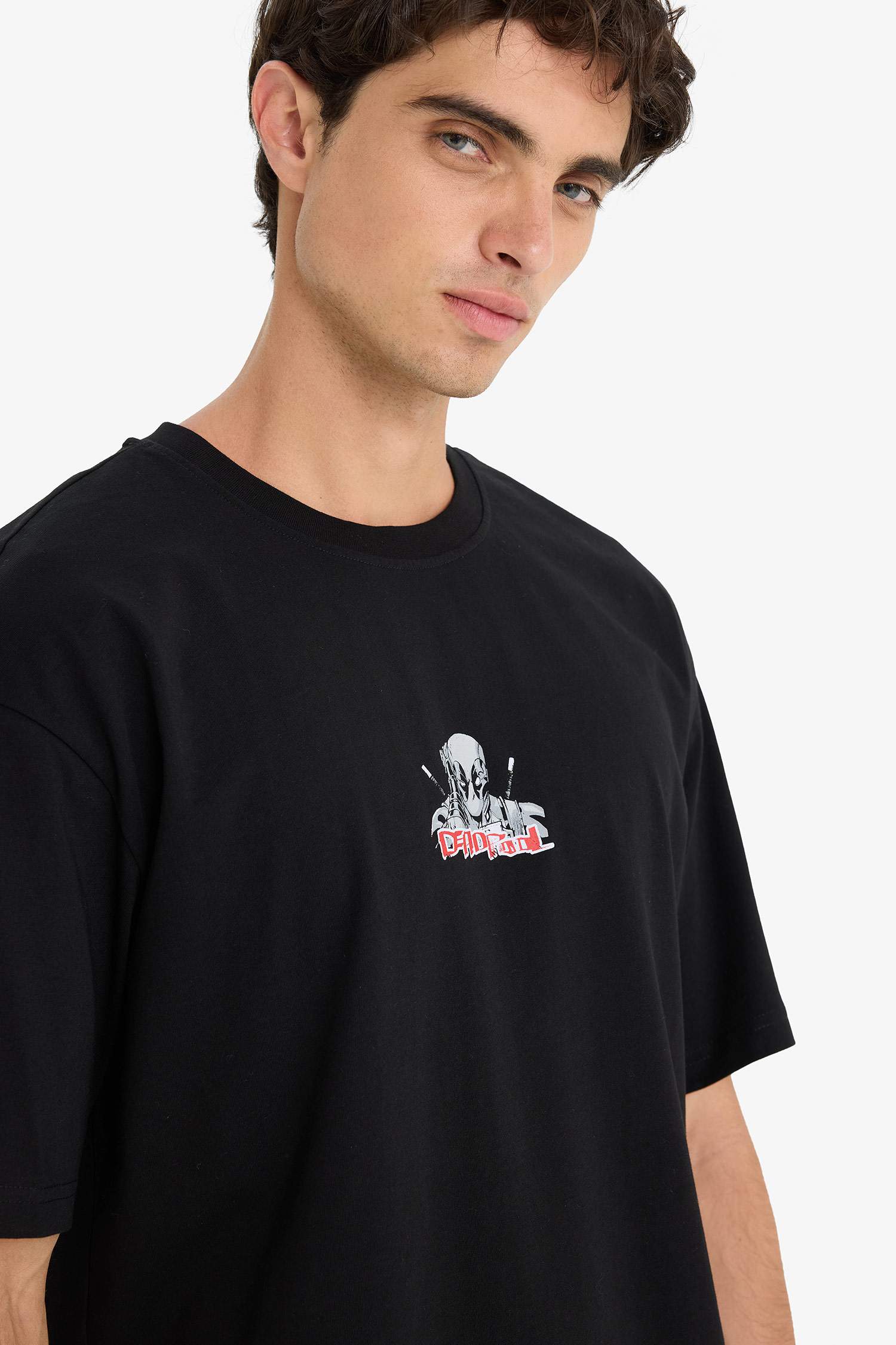 Boxy Fit Crew Neck Printed Short Sleeve T-Shirt