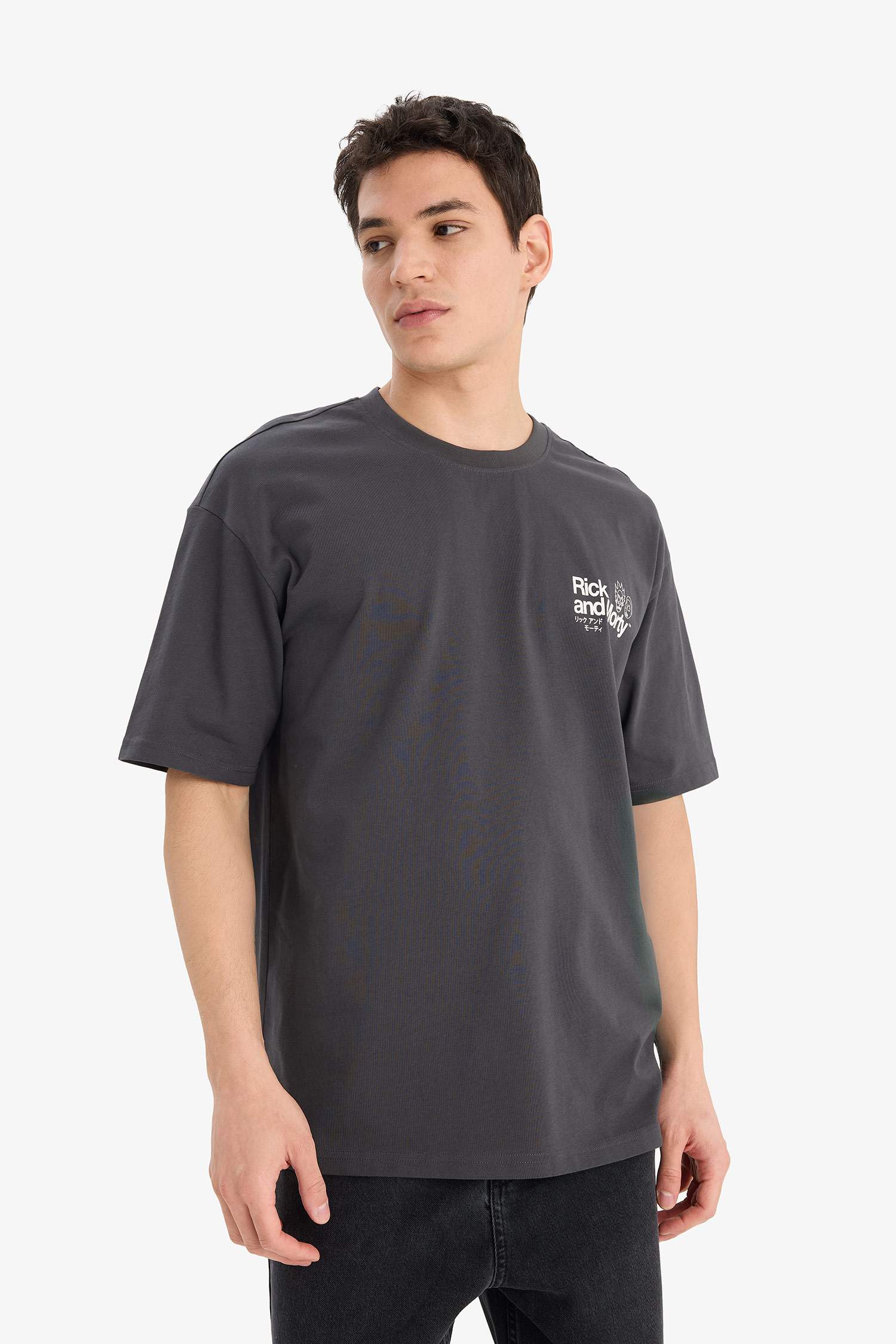 Rick and Morty Boxy Fit Printed T-Shirt