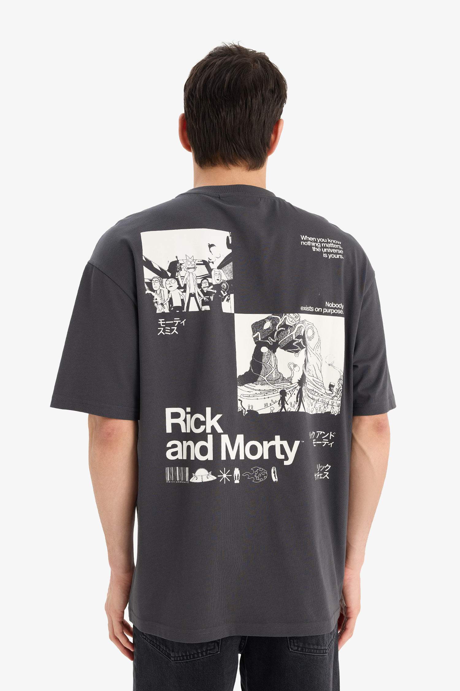 Rick and Morty Boxy Fit Printed T-Shirt