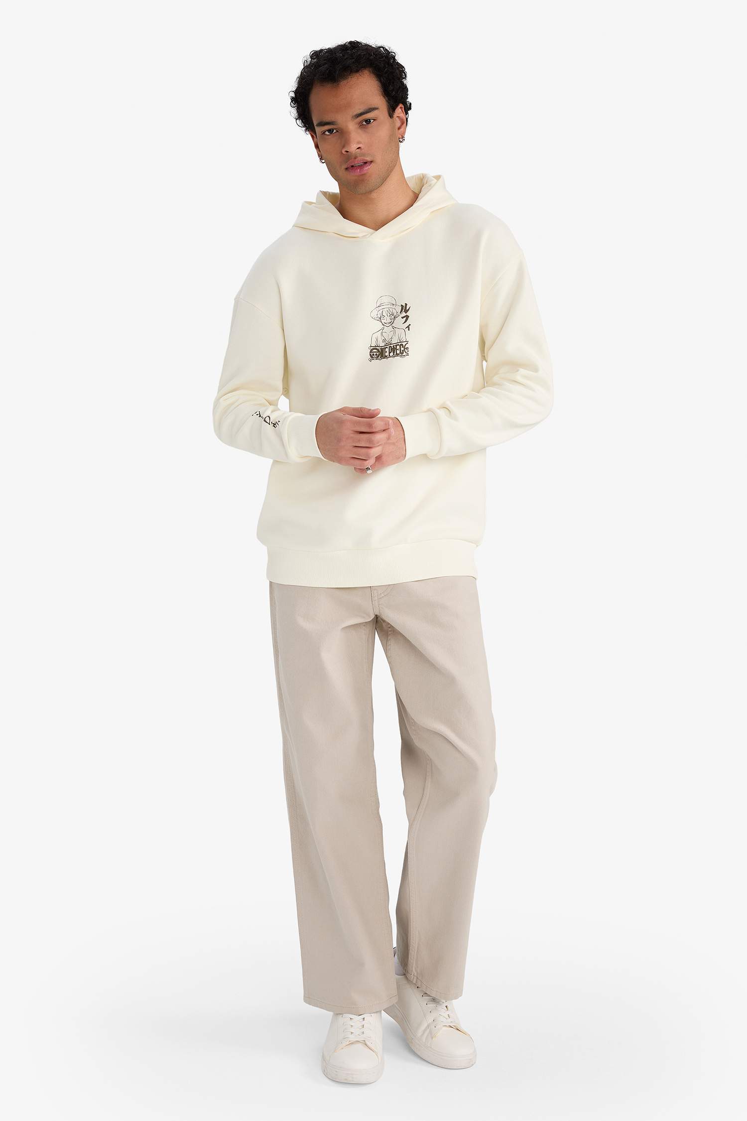 Boxy Fit One Piece Printed Long Sleeve Sweatshirt