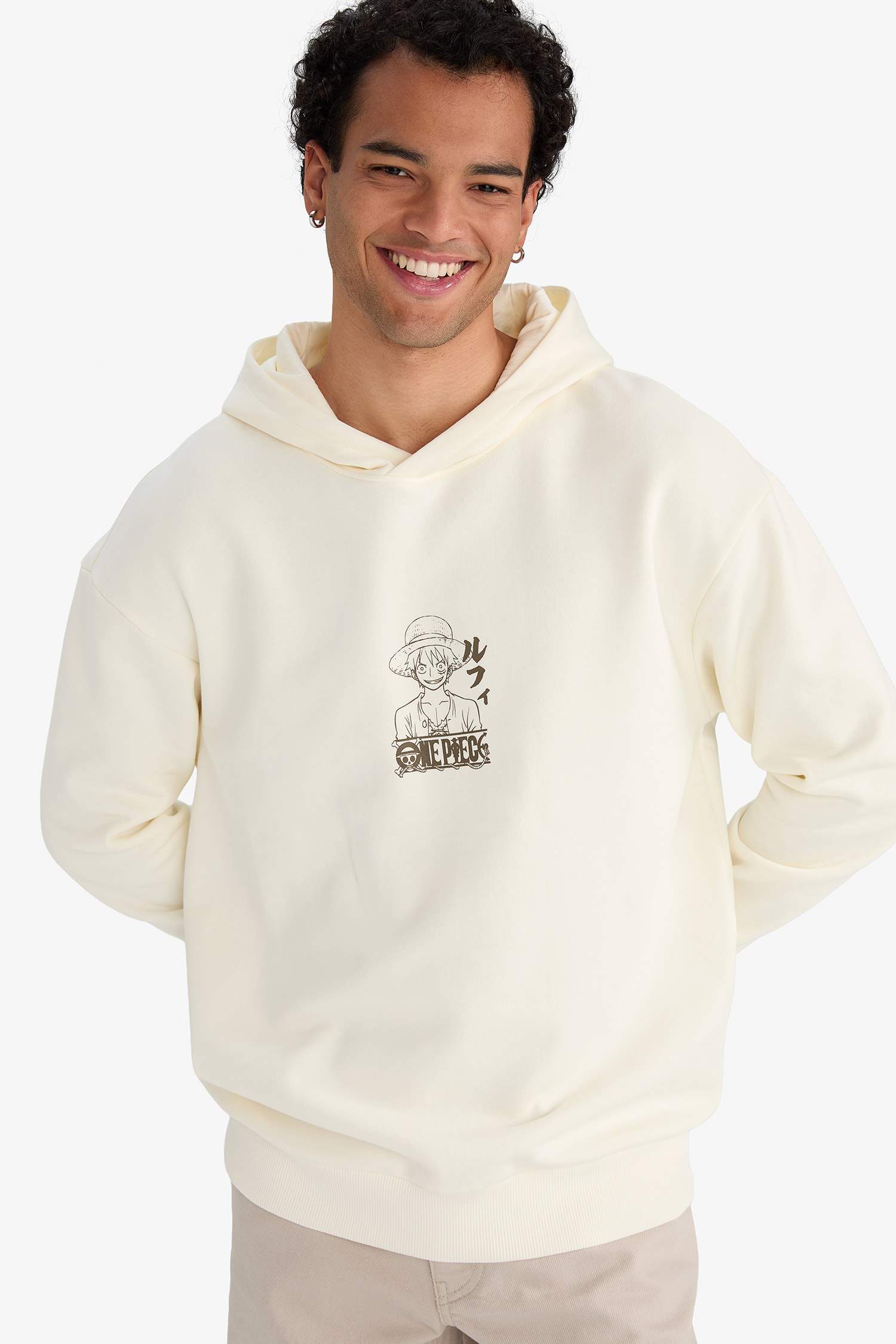 Boxy Fit One Piece Printed Long Sleeve Sweatshirt