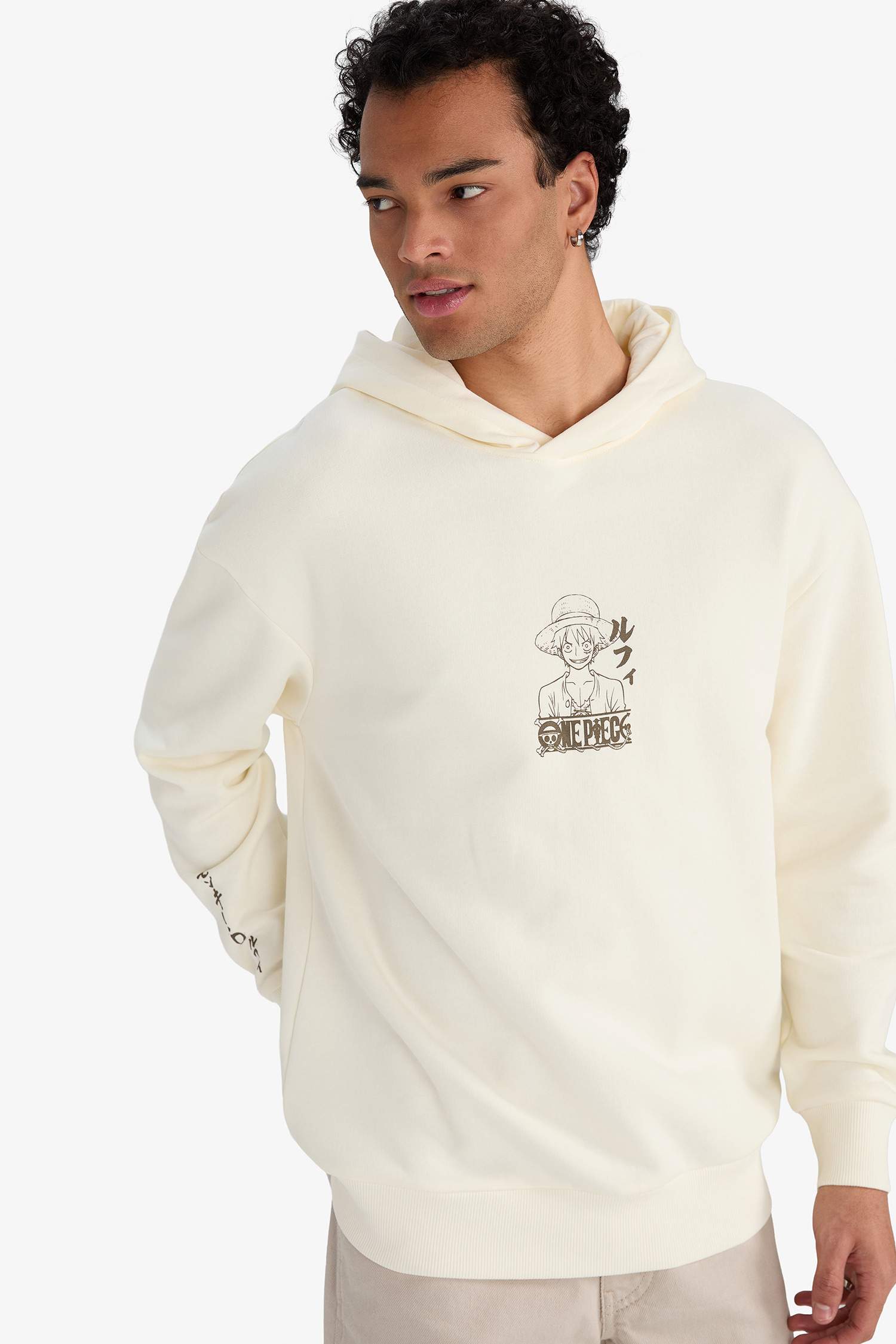 Boxy Fit One Piece Printed Long Sleeve Sweatshirt