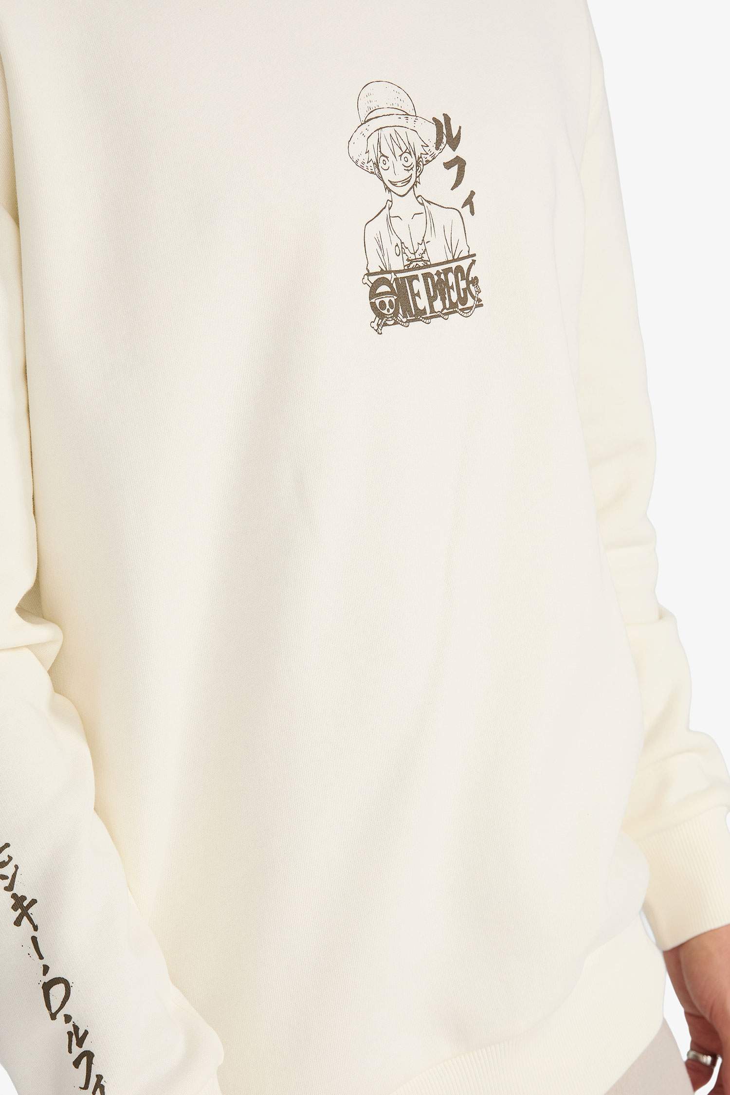 Boxy Fit One Piece Printed Long Sleeve Sweatshirt