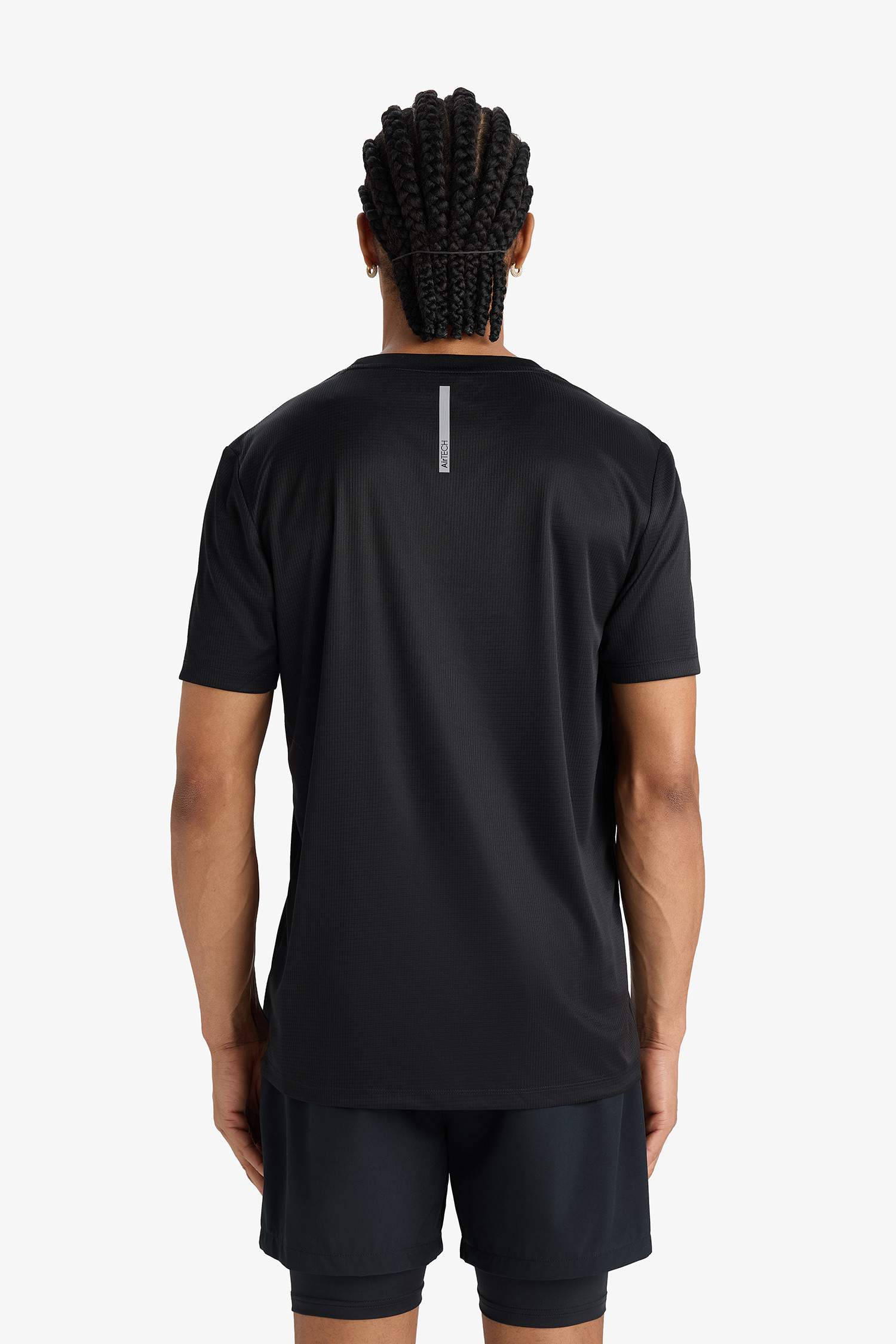 DeFactoFit Slim Fit Dar Kesim Bisiklet Yaka Çabuk Kuruyan Nefes Alabilen Esnek Kumaş Baskılı Sporcu Kısa Kollu Tişört