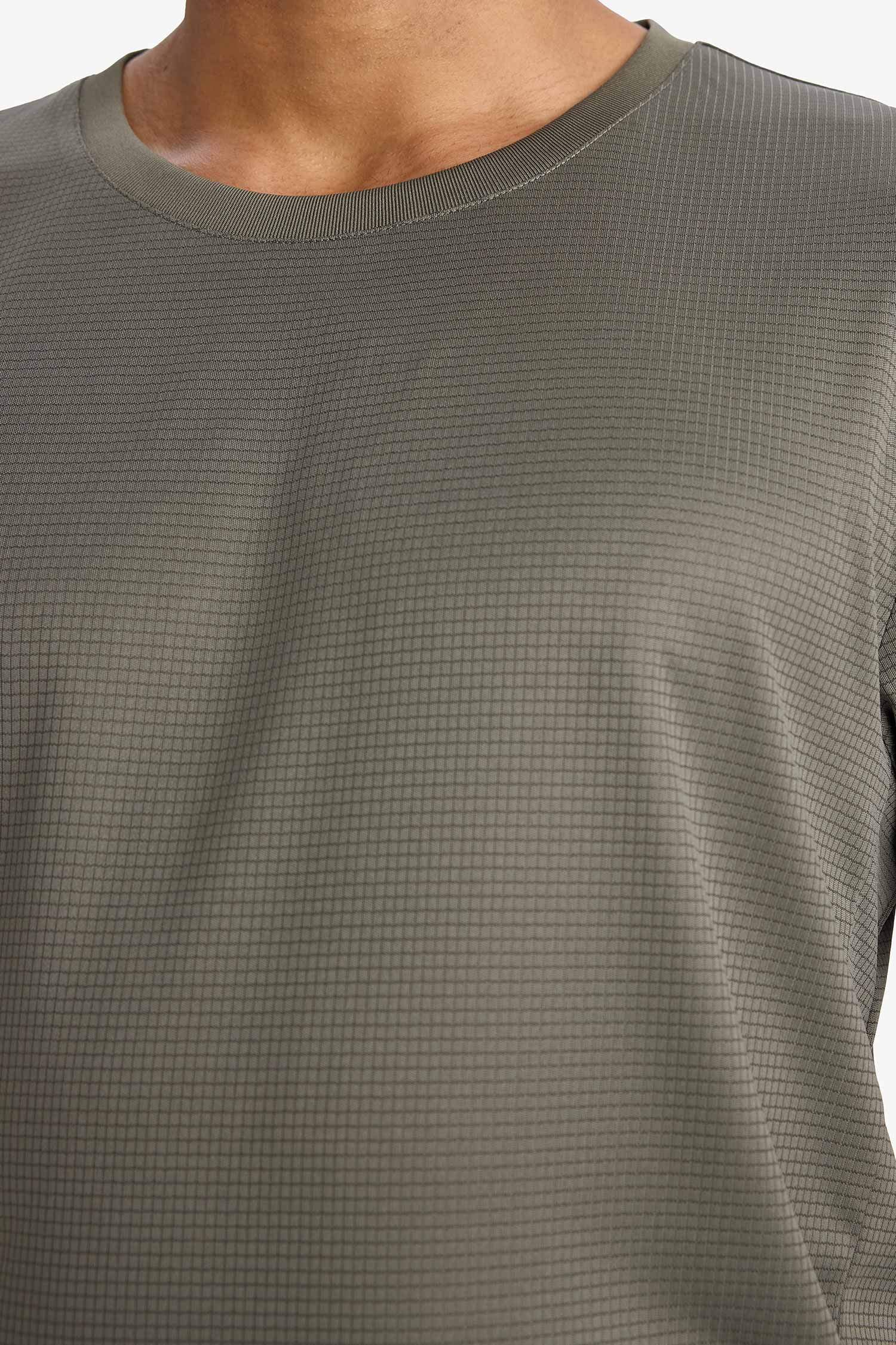 DeFactoFit Slim Fit Dar Kesim Bisiklet Yaka Çabuk Kuruyan Nefes Alabilen Esnek Kumaş Baskılı Sporcu Kısa Kollu Tişört