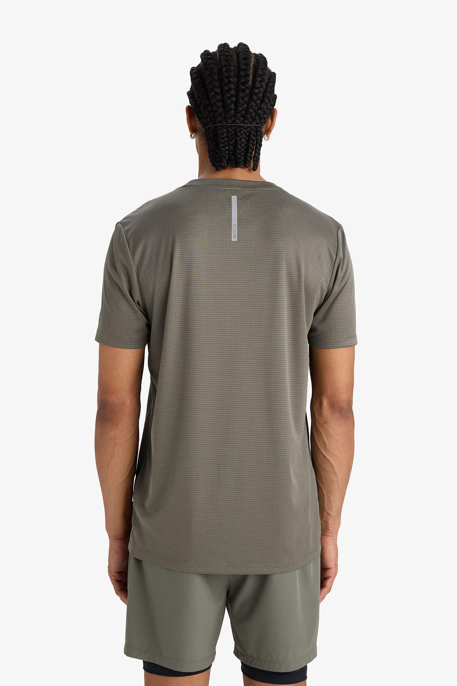 DeFactoFit Slim Fit Dar Kesim Bisiklet Yaka Çabuk Kuruyan Nefes Alabilen Esnek Kumaş Baskılı Sporcu Kısa Kollu Tişört