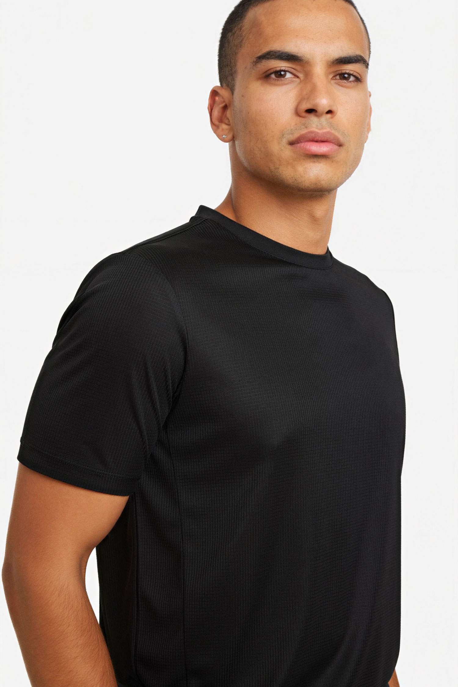 Slim Fit дөңгелек жағалы суретті спорттық қысқа жеңді футболка