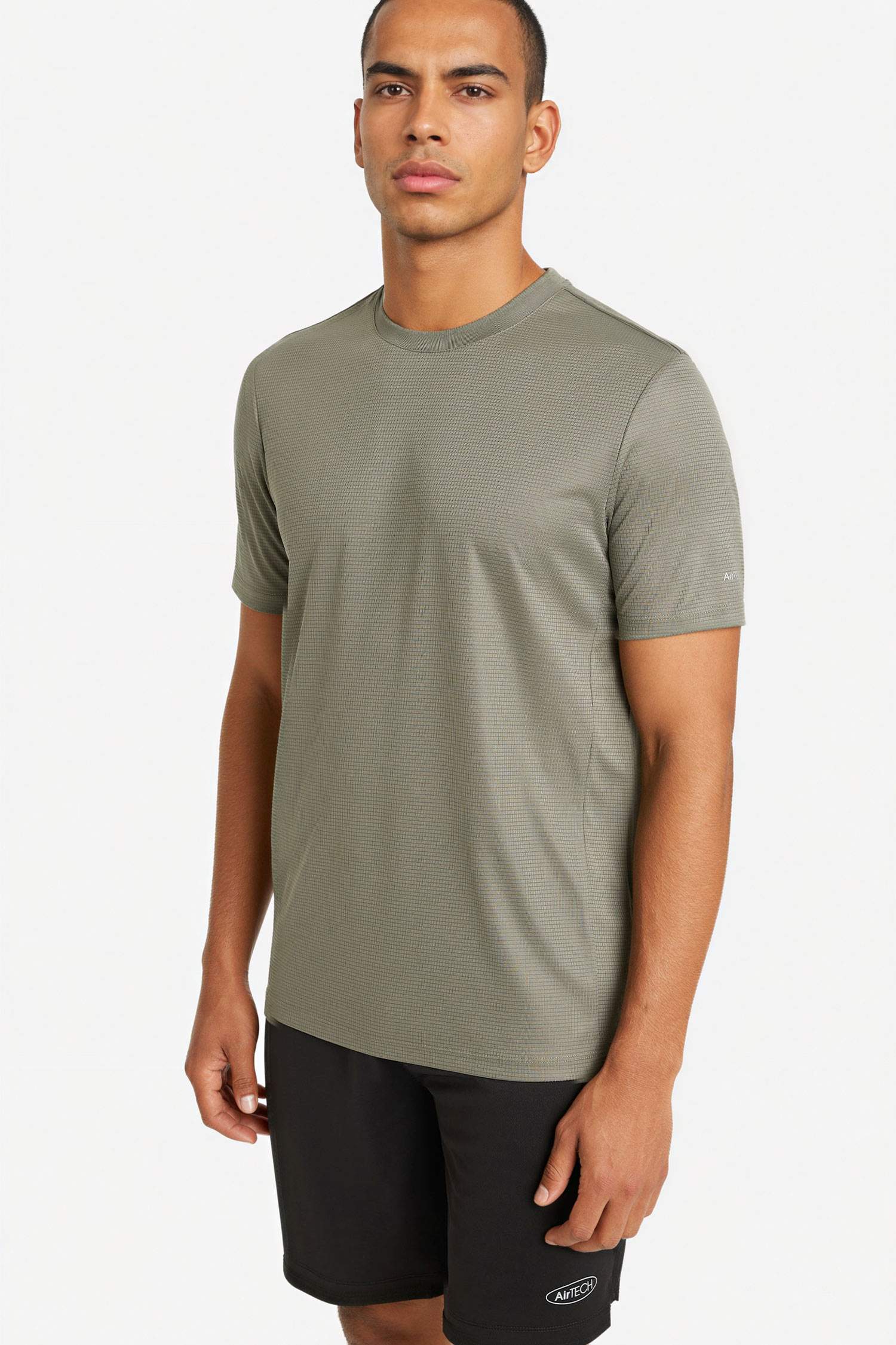 Спортивная футболка Slim Fit с принтом круглым вырезом и коротким рукавом