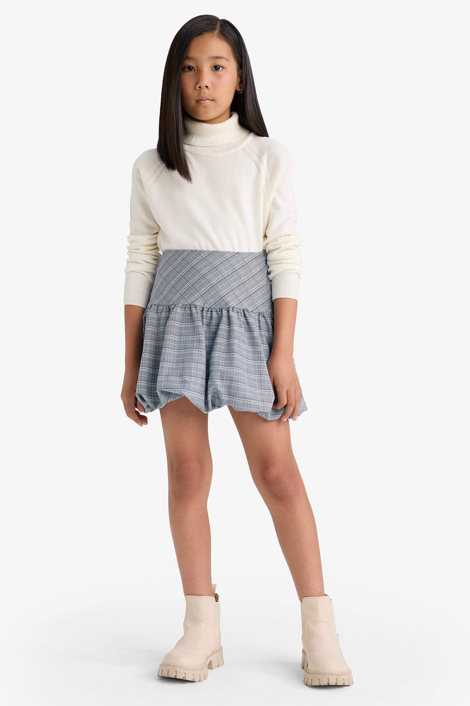 Детская юбка с принтом и воздушным силуэтом для девочки