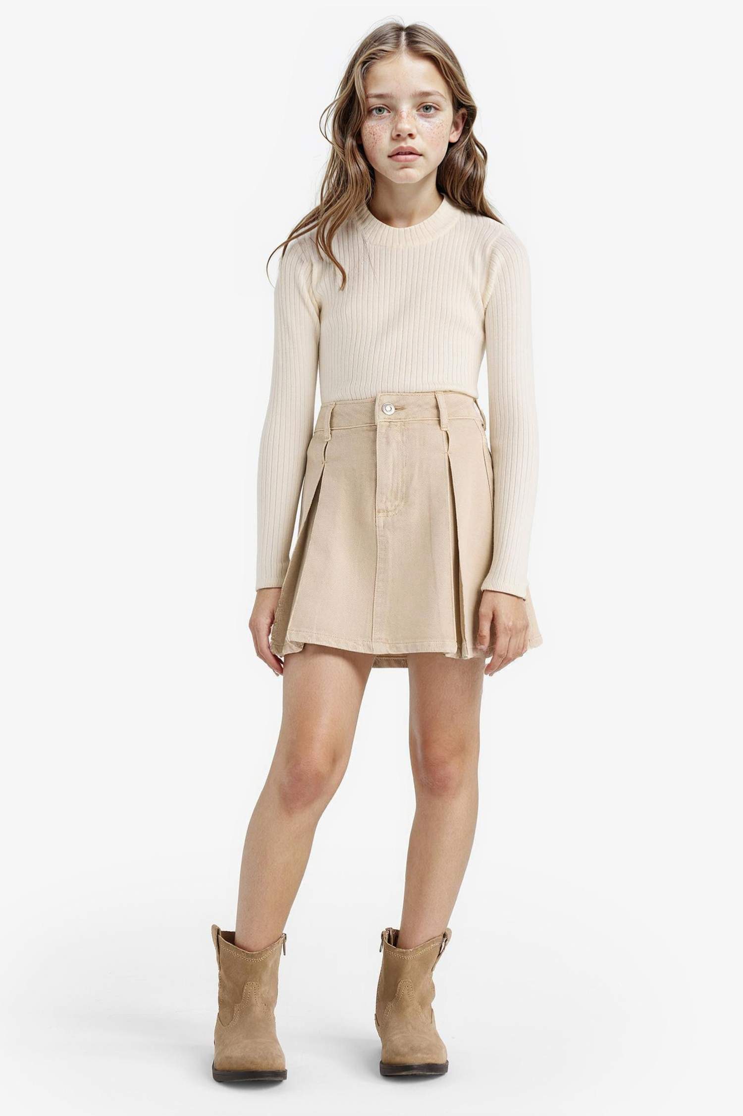 Girl Gabardine A Cut Skirt