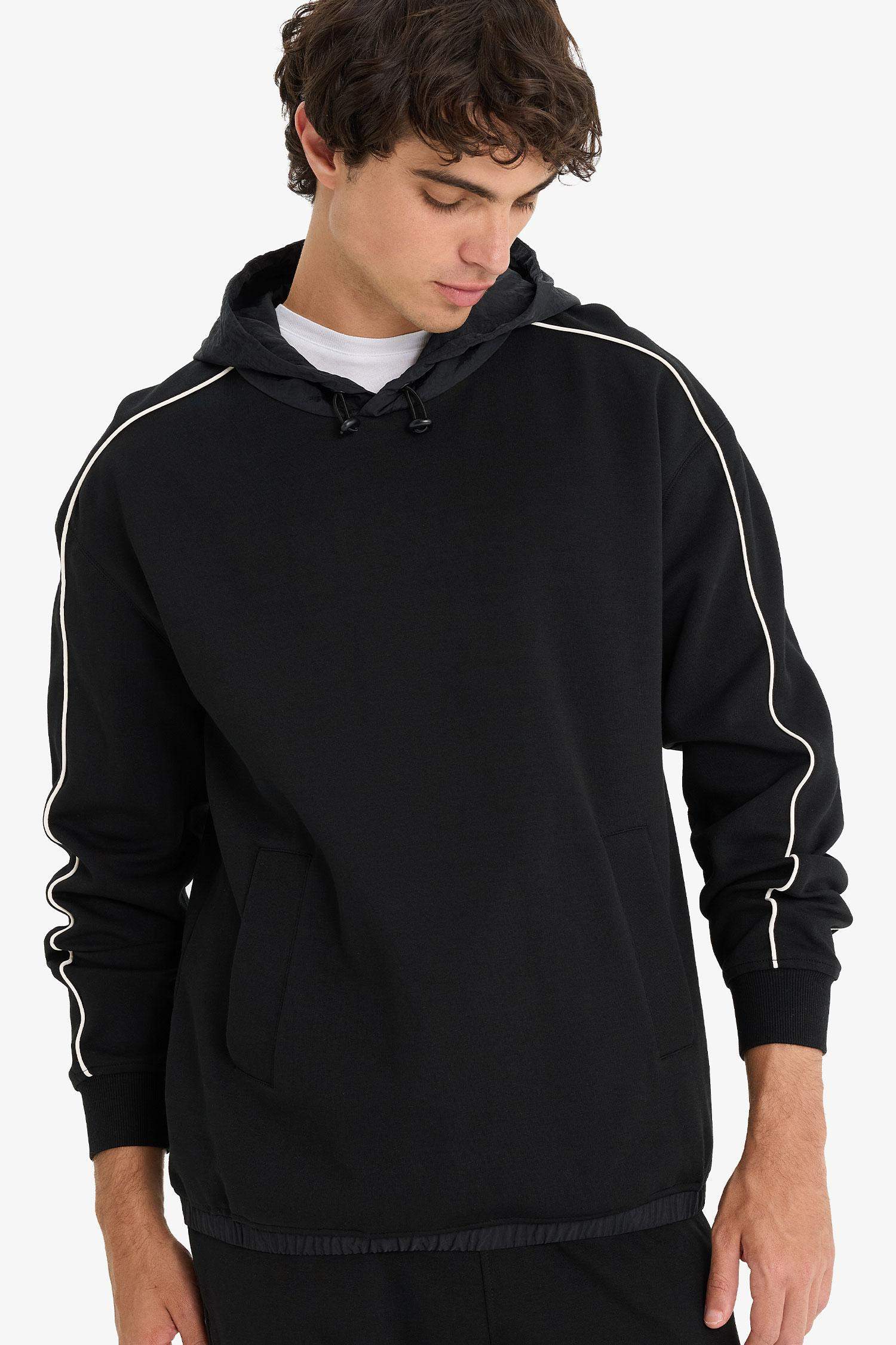 Boxy Fit Kapüşonlu Baskılı Sweatshirt