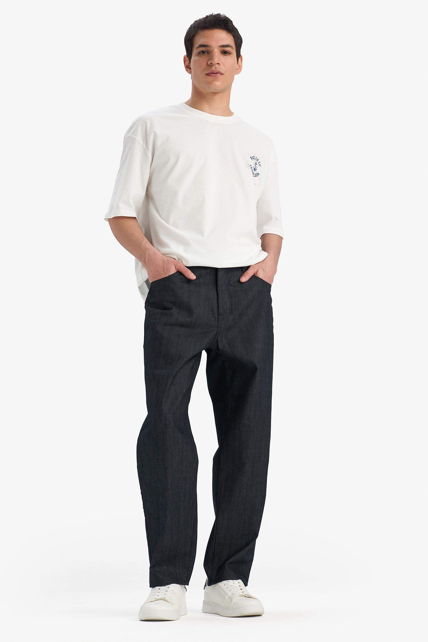 Straight Fit Wide Leg Jeans