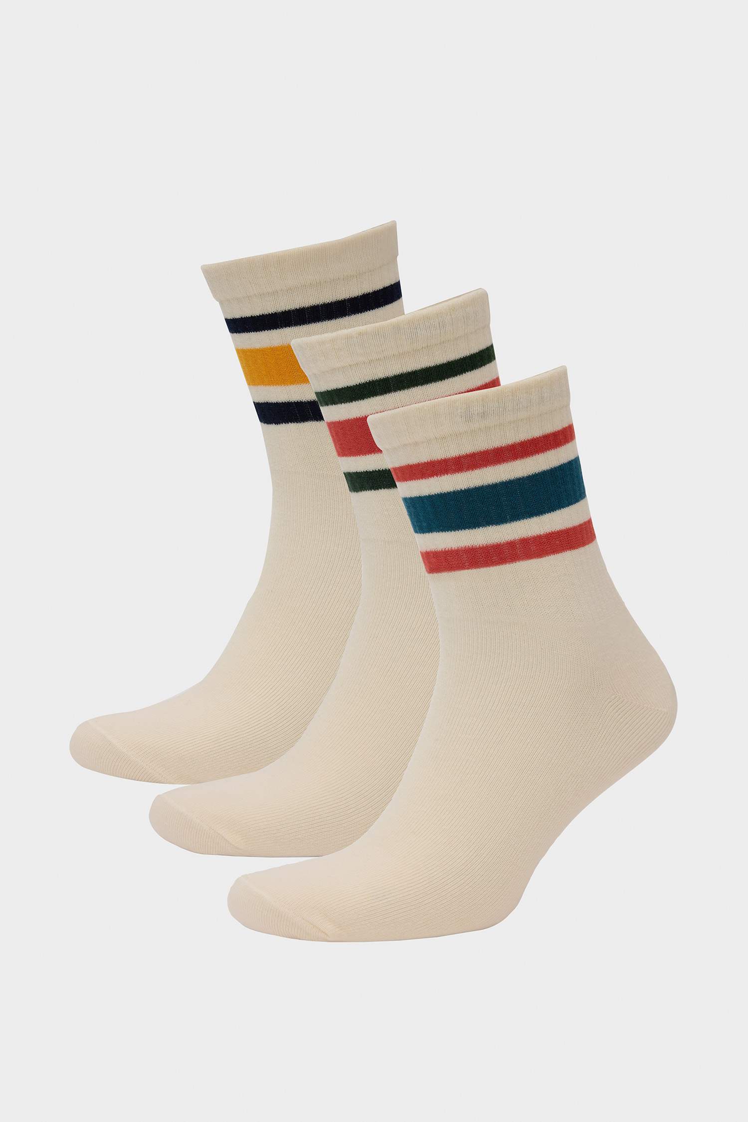 Erkek 3'lü Pamuklu Soket Çorap