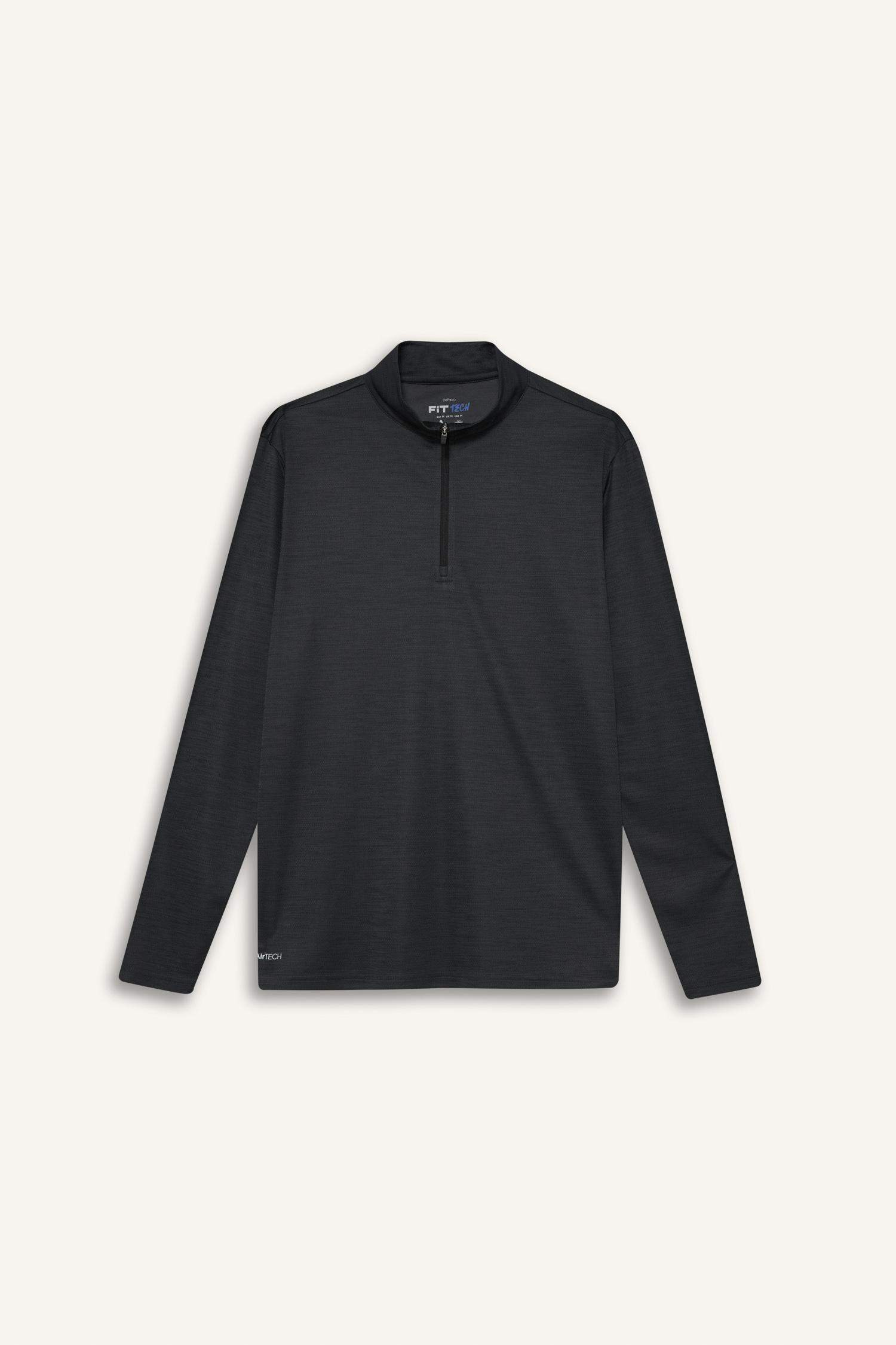 DeFactoFit Slim Fit Dar Kesim Dik Yaka Çabuk Kuruyan Nefes Alabilen Esnek Kumaş Fermuarlı Sporcu Uzun Kollu Body