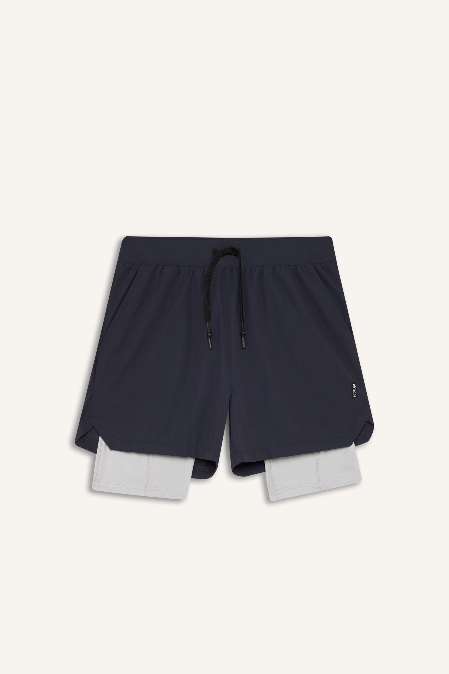 Slim Fit Dar Kesim Sporcu İçi Taytlı Kısa Paça Şort