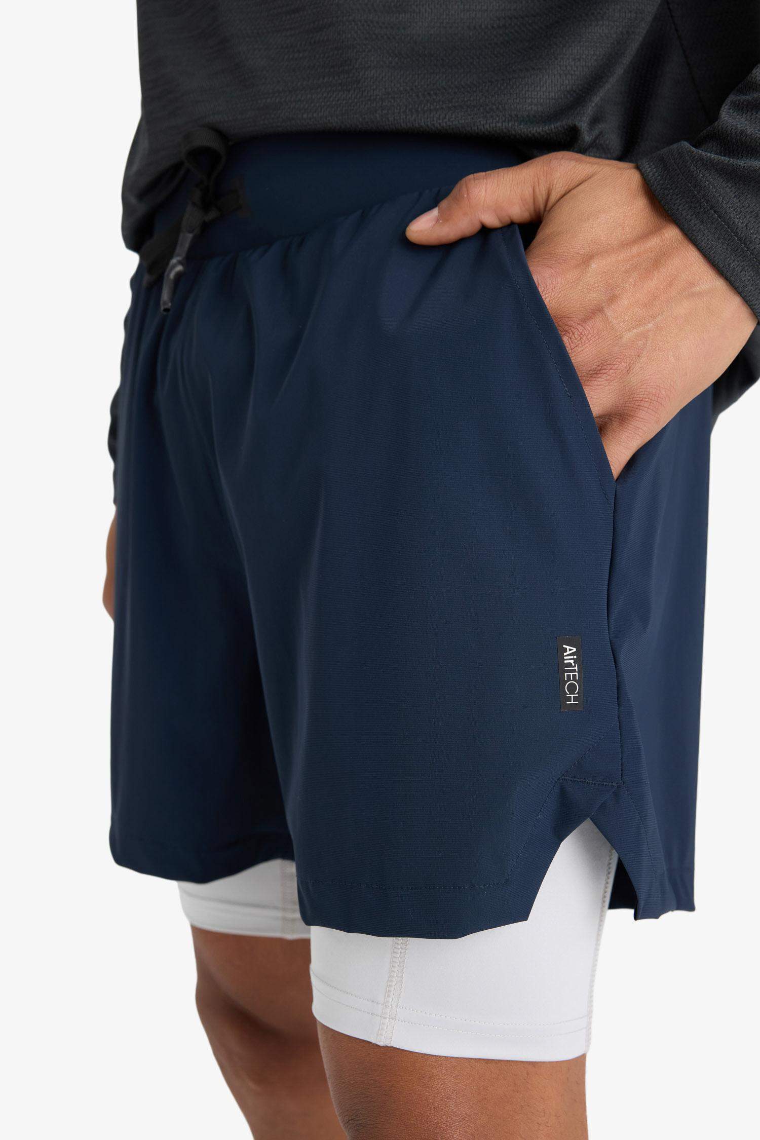 DeFactoFit Slim Fit Dar Kesim Sporcu İçi Taytlı Kısa Paça Şort