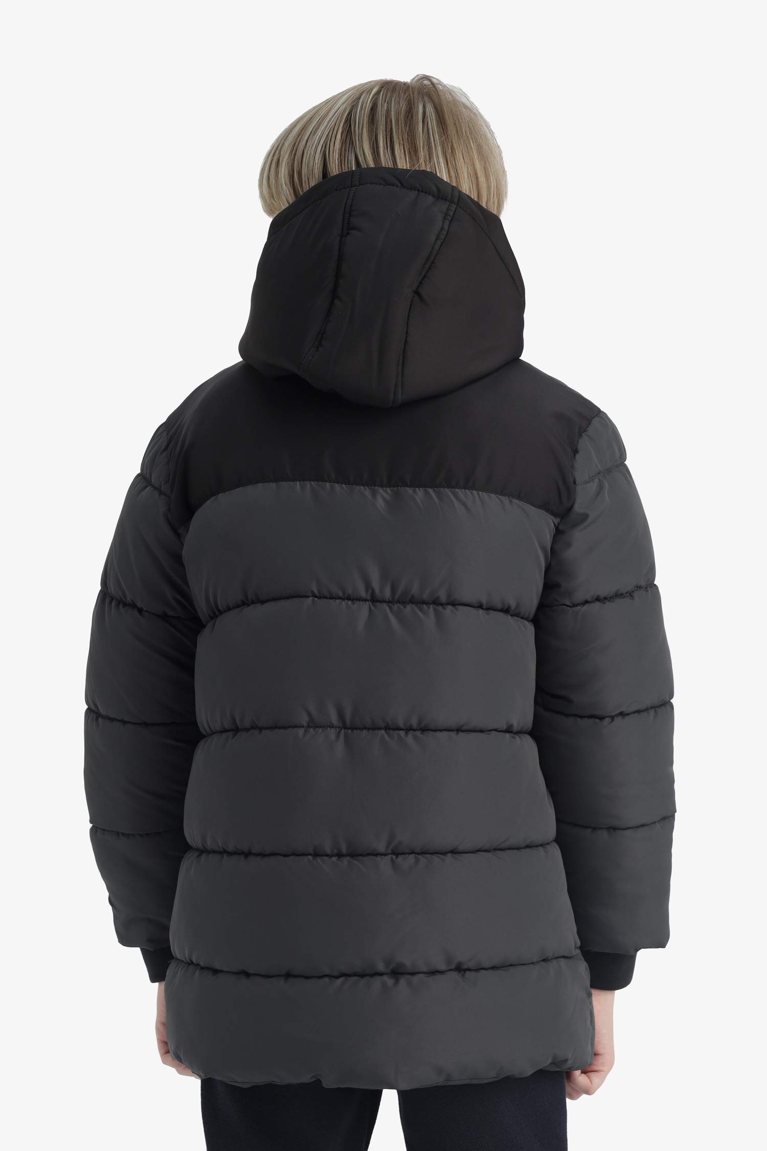 جاكيت بامب اولادي طويل وتر بروف بكابيشون وبطانة صوفية