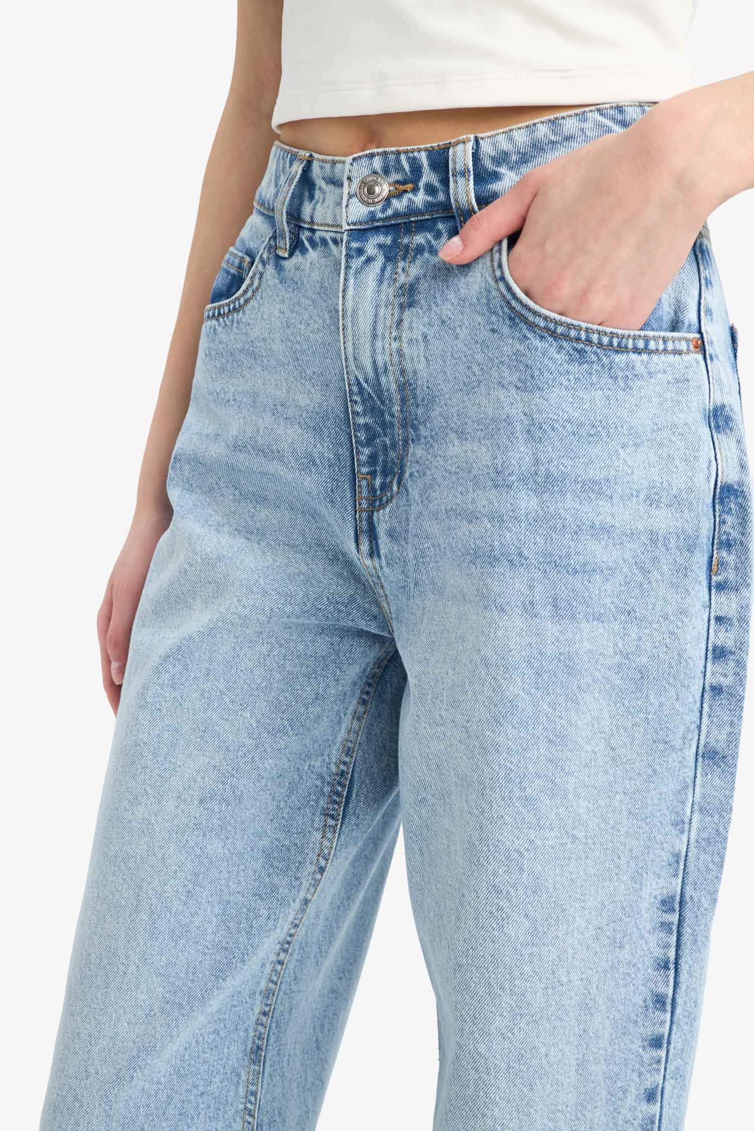 Таңдай Кең деним кең етек Шалбар