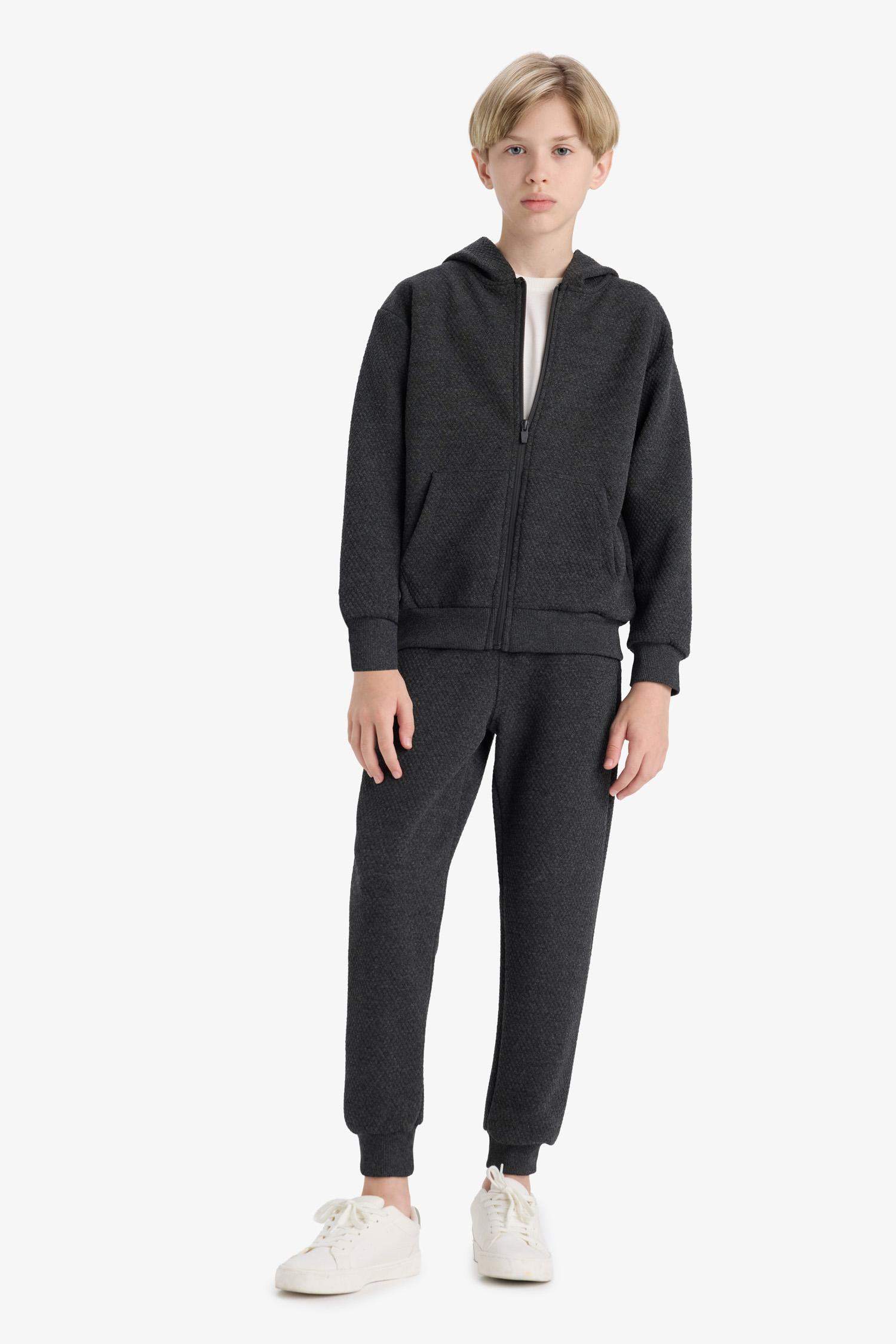 Erkek Çocuk Kapüşonlu Okul Fermuarlı Sweatshirt