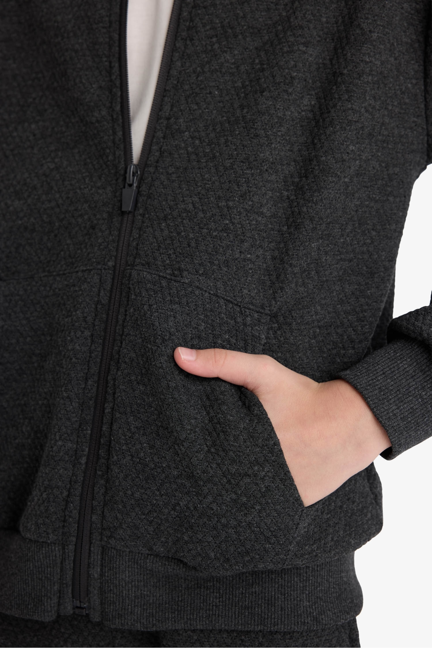 Erkek Çocuk Kapüşonlu Okul Fermuarlı Sweatshirt