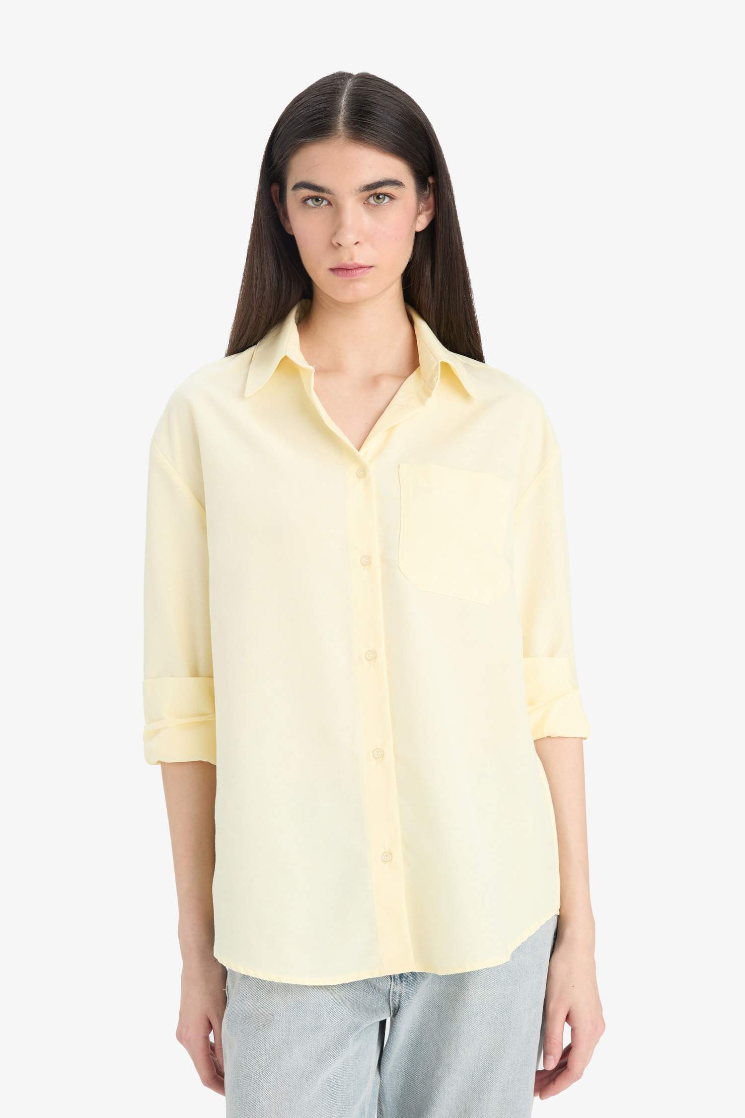 Oversize Geniş Kalıp Poplin Uzun Kollu Gömlek