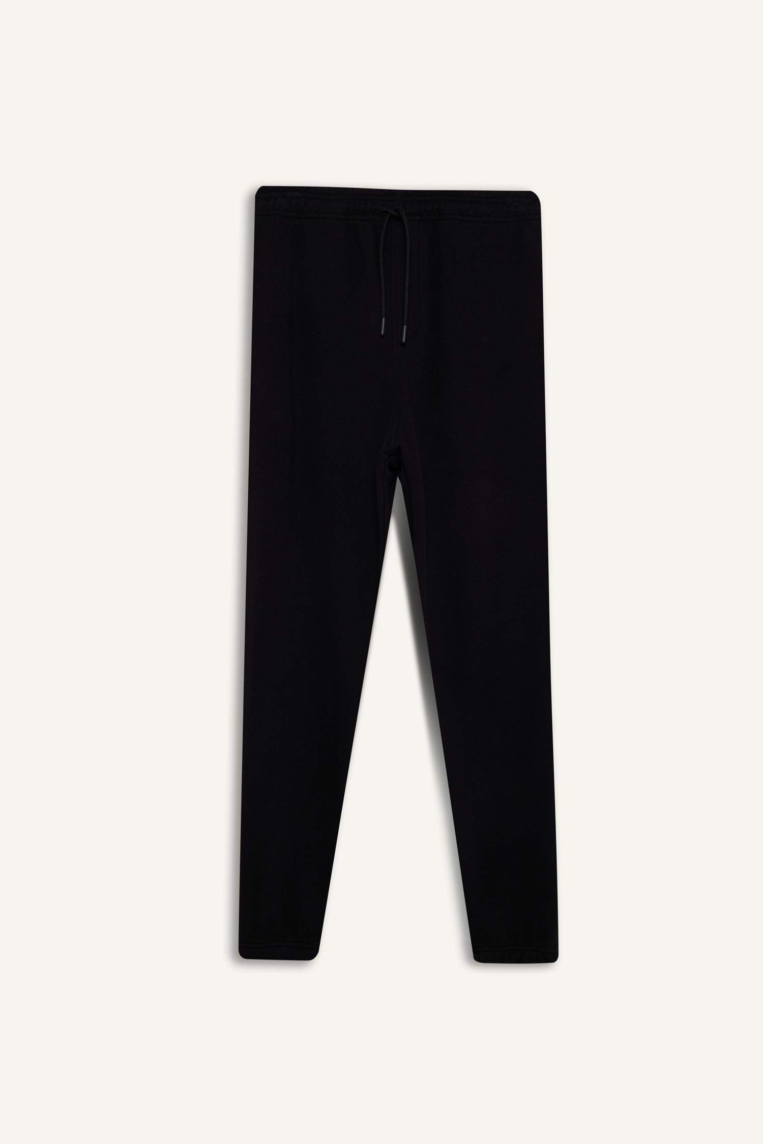 Regular Fit Beli Bağcılı Paçası Lastikli Cepli Basic Düz Jogger Eşofman Altı