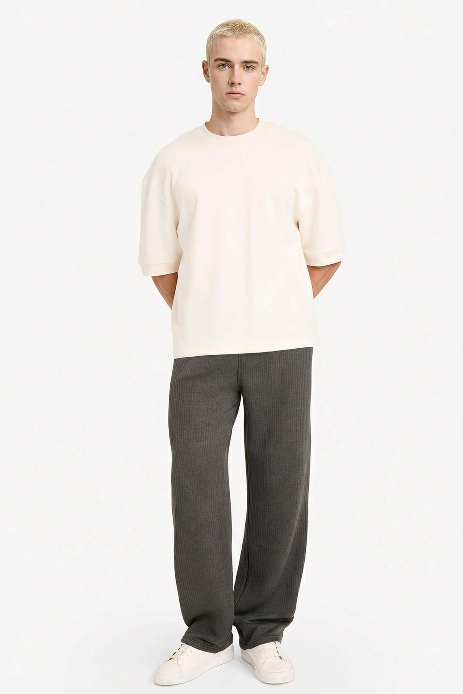 Wide Leg Cepli Geniş Paça Dokulu Eşofman Altı