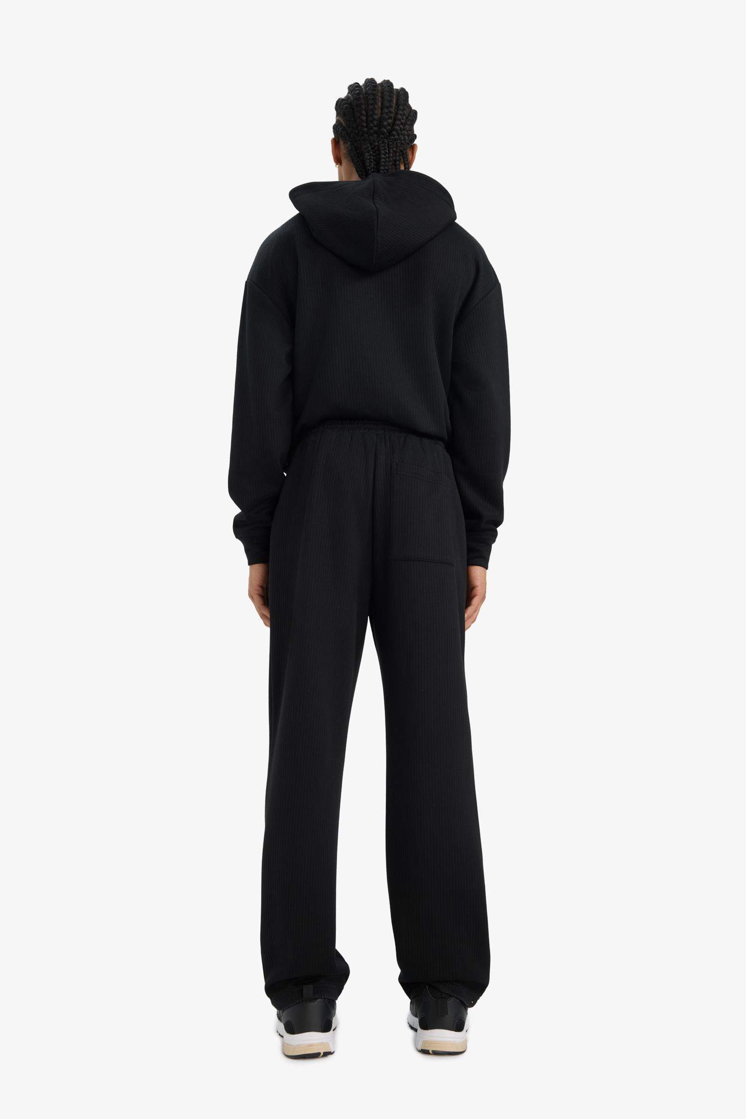 Wide Leg Cepli Geniş Paça Dokulu Eşofman Altı