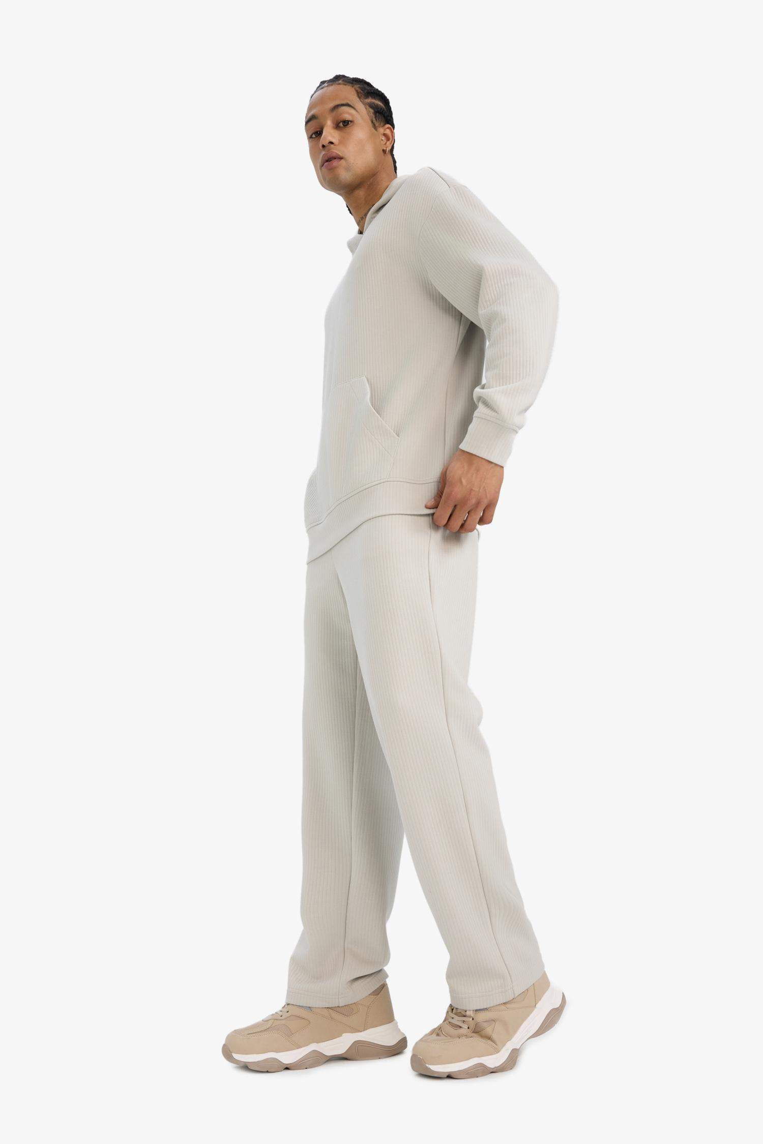 Wide Leg Cepli Geniş Paça Dokulu Eşofman Altı