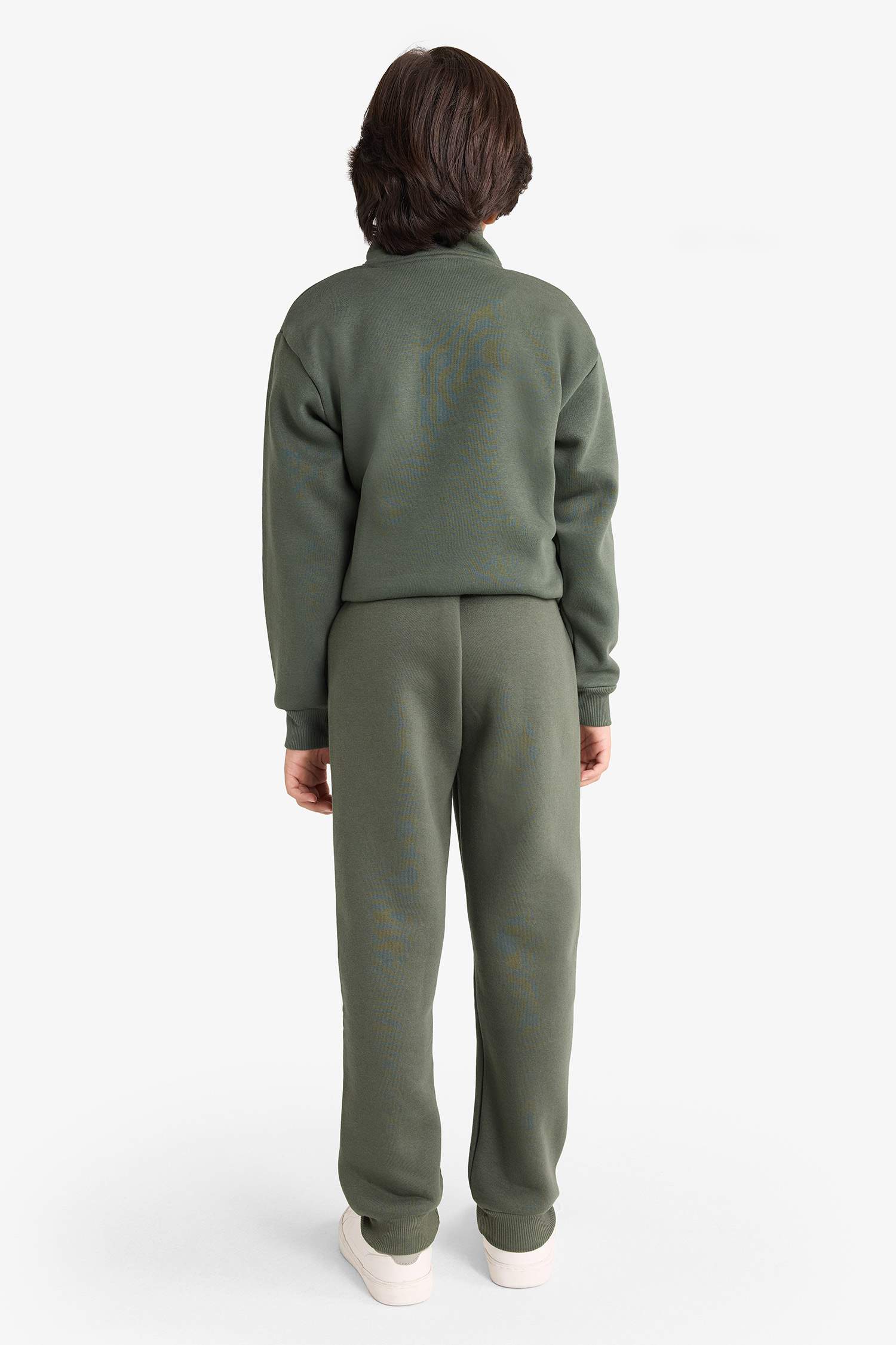 سروال بطبعة شعار قماش سميك قصة عادية