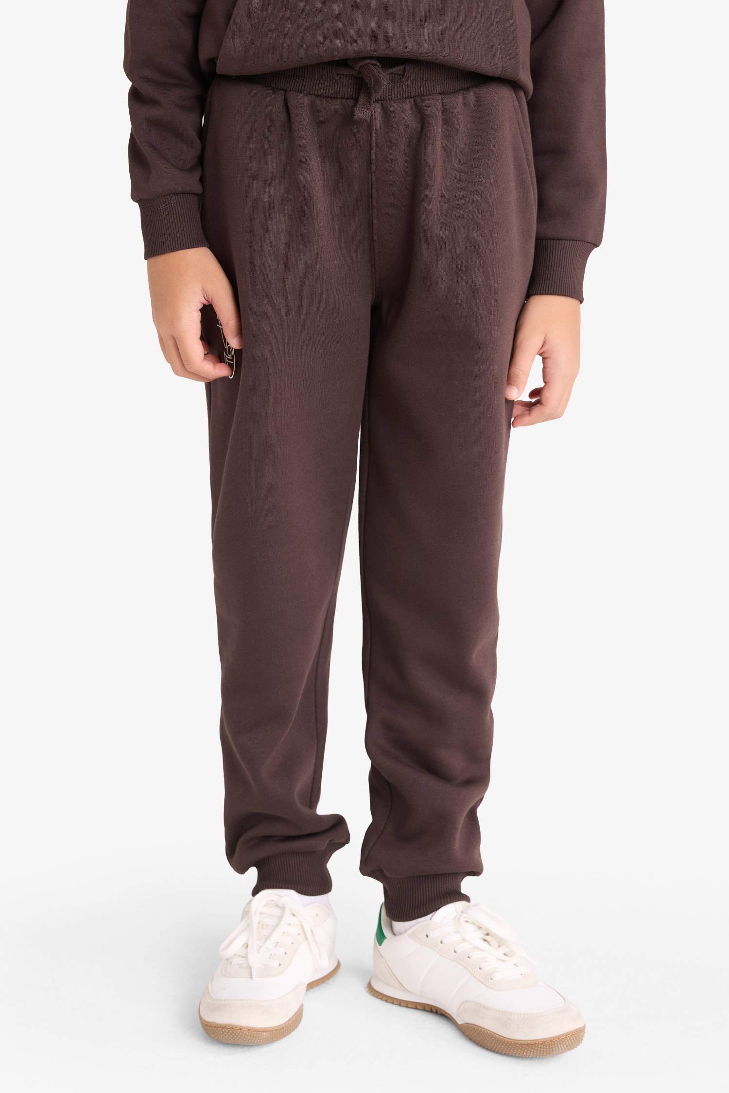 سروال بطبعة شعار قماش سميك قصة عادية