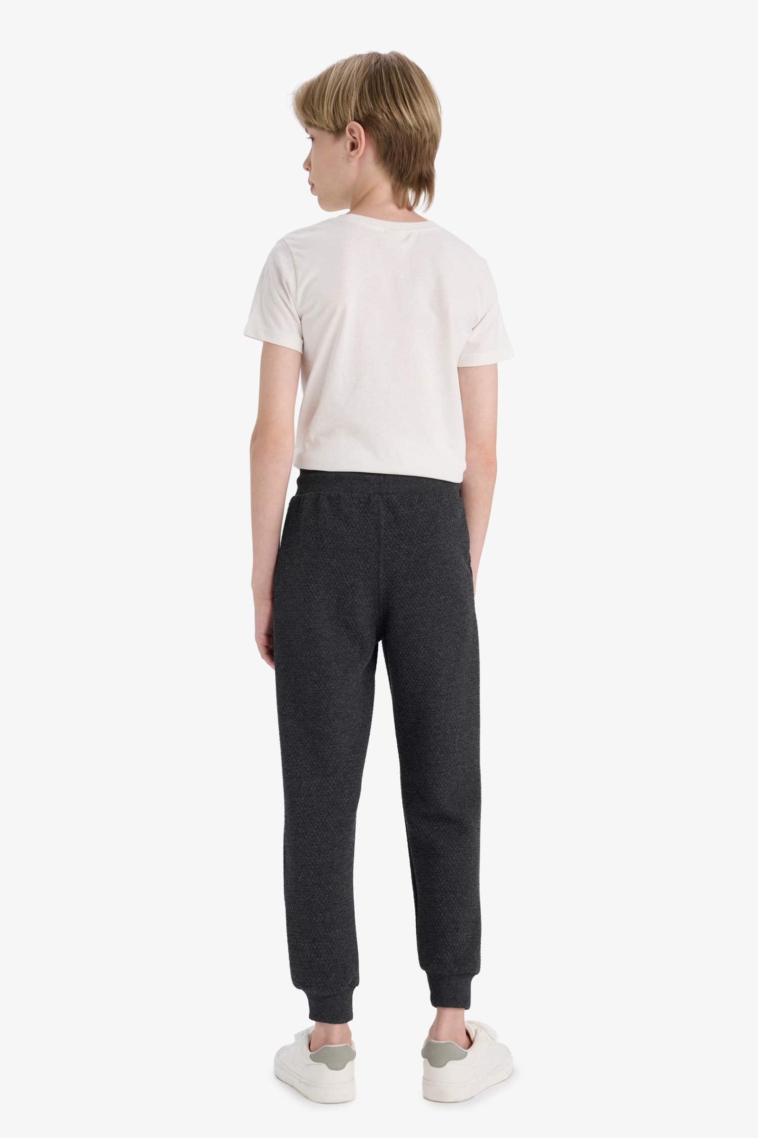 بنطلون سويت بانتس اولادي جوجر قصة عادية وخصر مطاطي ميلانج أنثرا