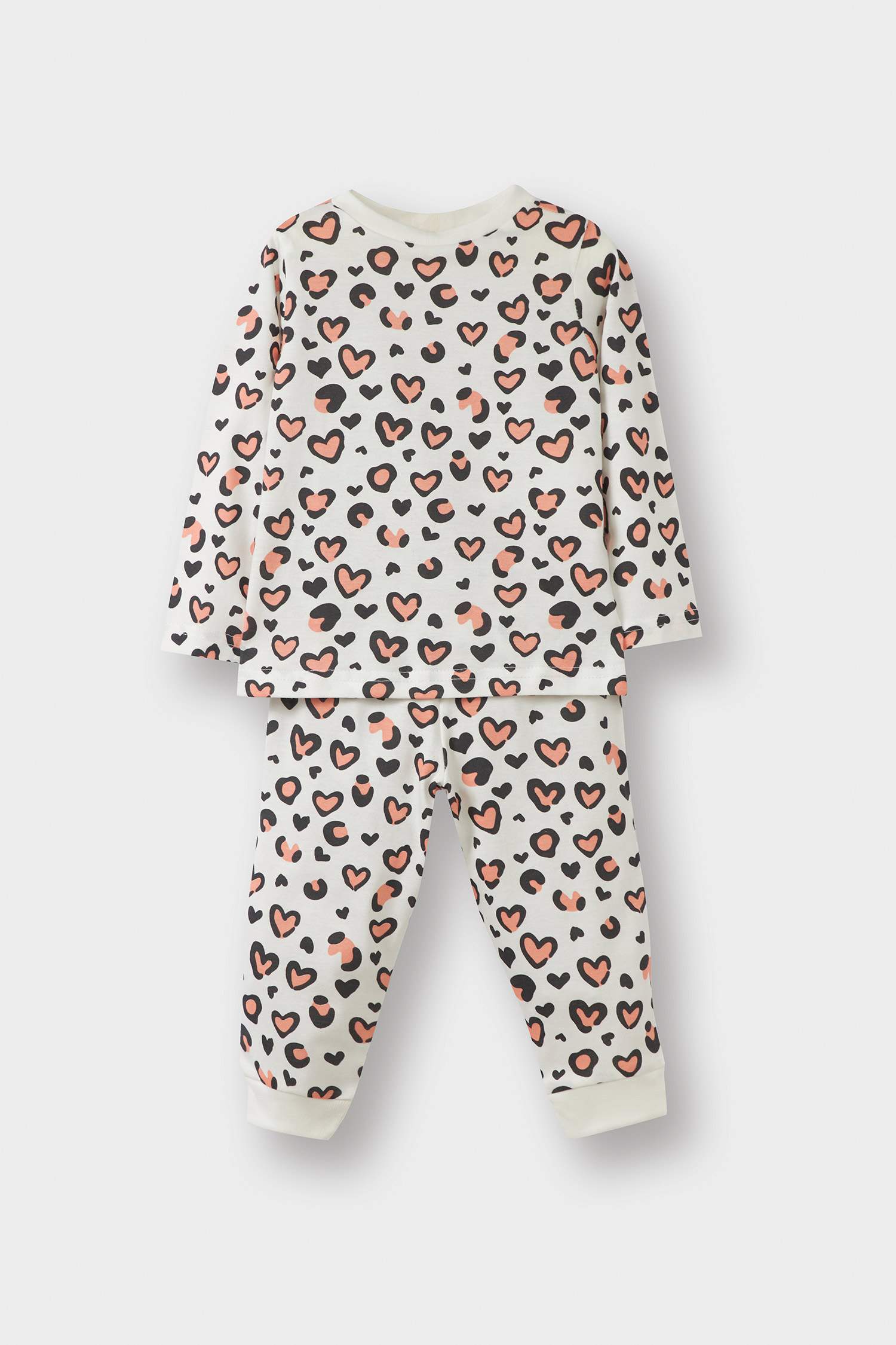 Kız Bebek Pijama Takımı Desenli Uzun Kollu Penye Üst Uzun Alt 