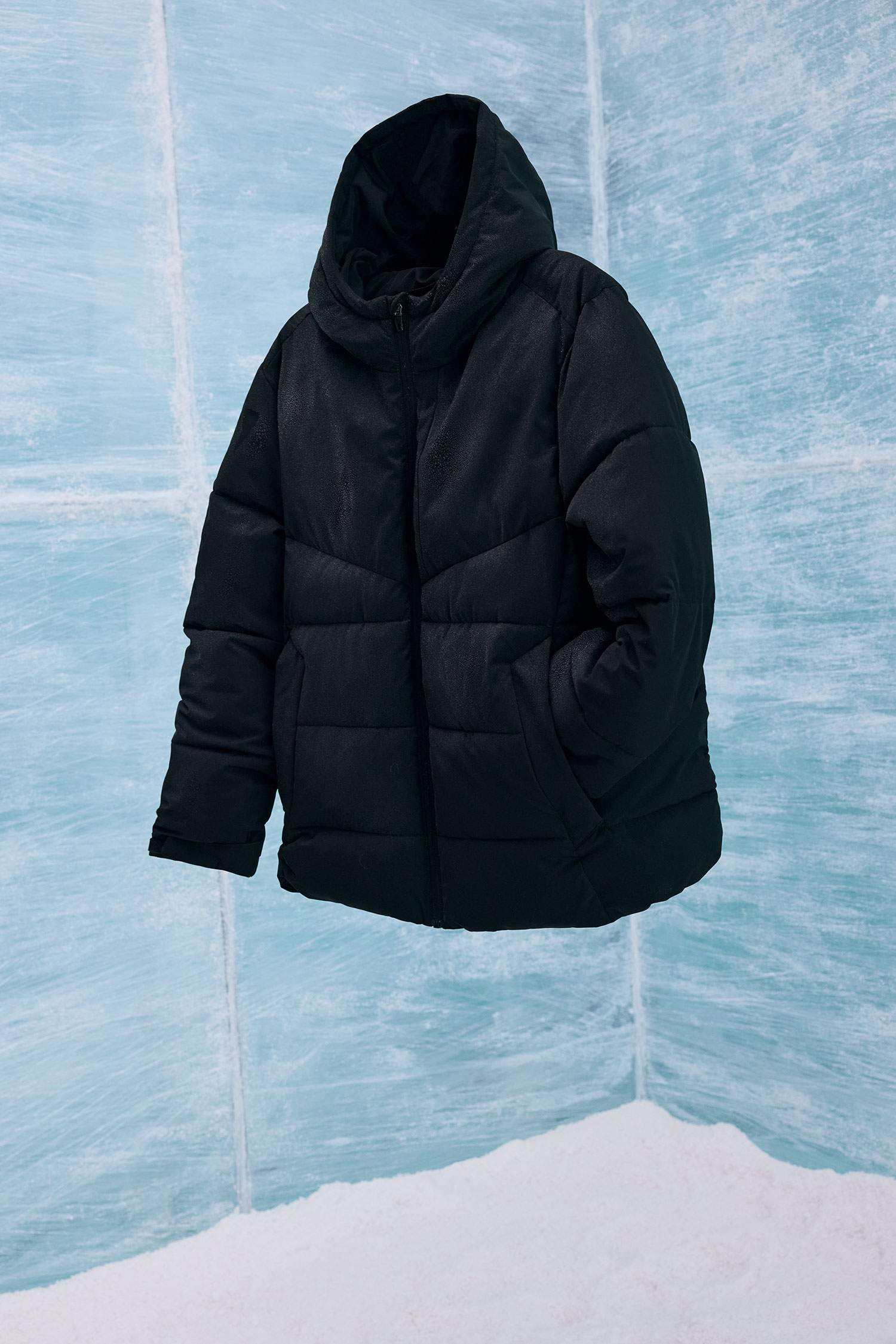 Defactofit Su İtici Rüzgar Geçirmez Regular Fit Kapüşonlu Fermuarlı Cepli Kışlık Mont