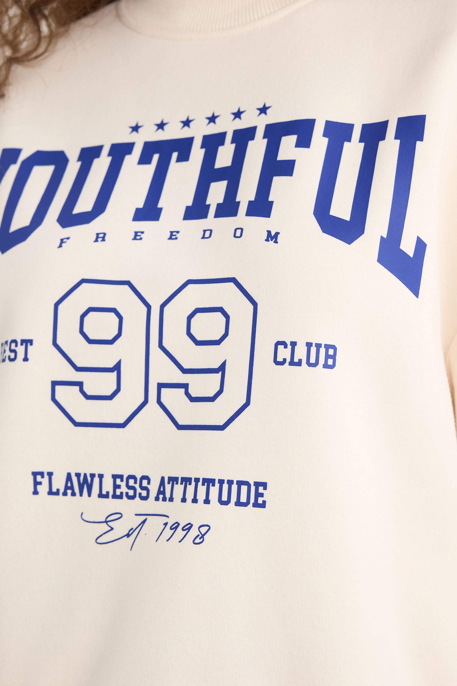 Regular Fit Bisiklet Yaka Baskılı Sweatshirt